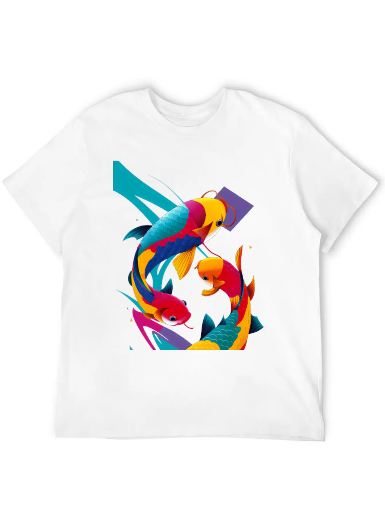 Abstract Koi Carps Classic Fit Graphic Tee For Daily Comfort – Unisex Cotton Shirt