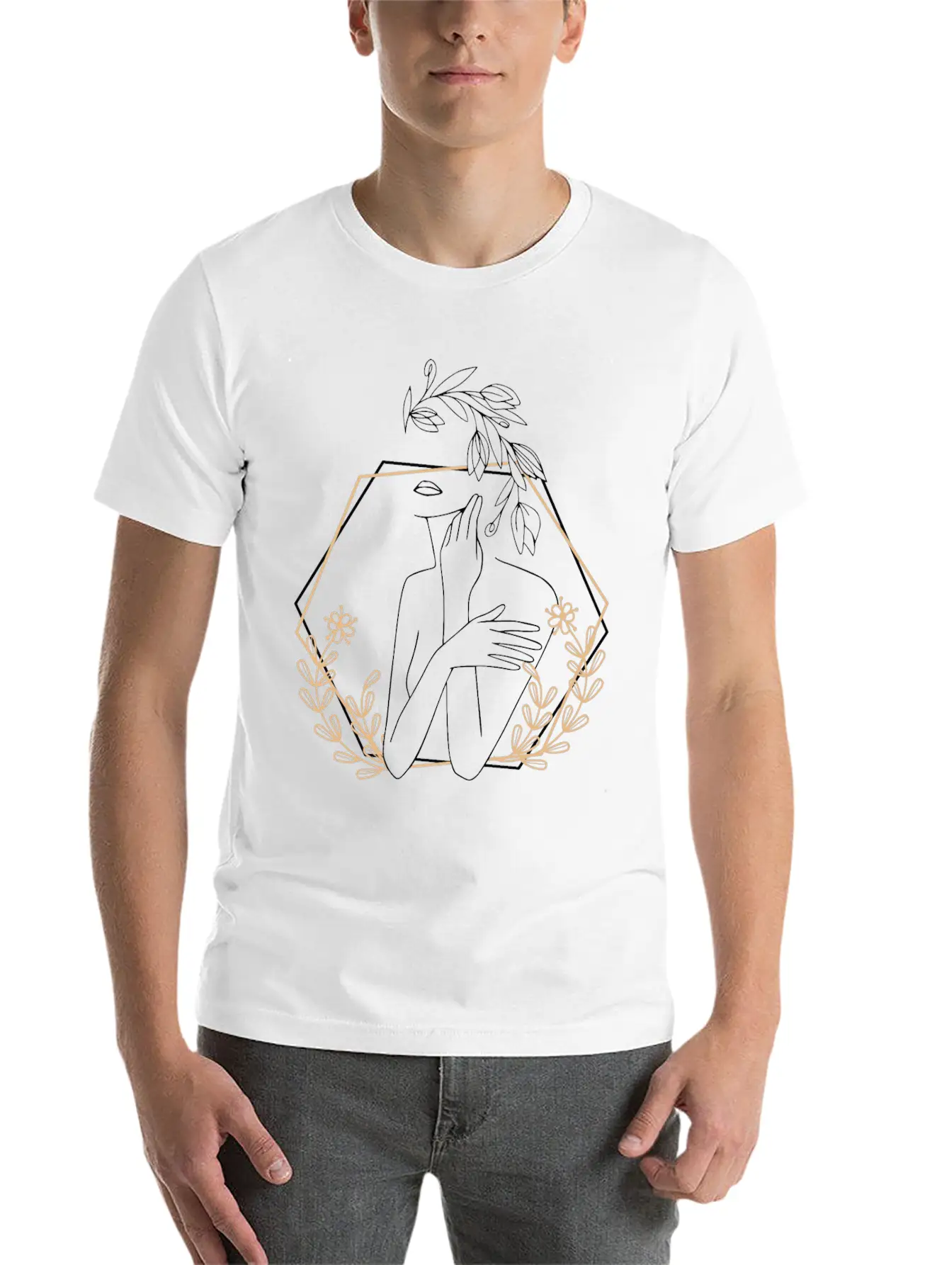 Abstract Woman Essential Cotton Tee For Daily Outfits – Unisex Style