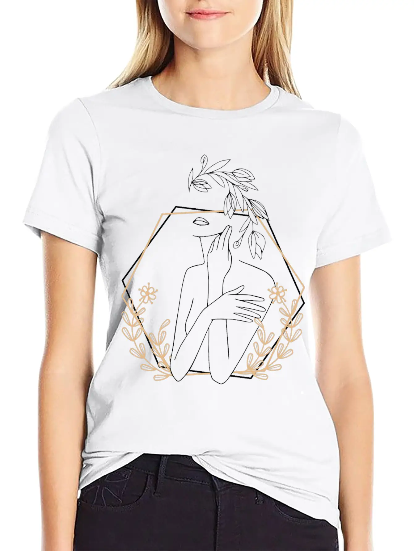 Abstract Woman Essential Cotton Tee For Daily Outfits – Unisex Style