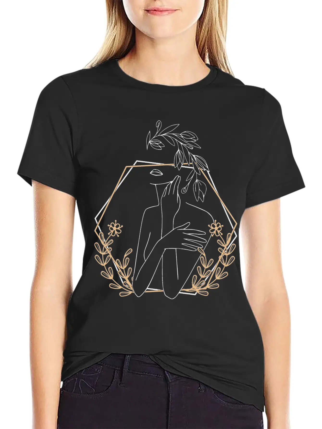 Abstract Woman Essential Cotton Tee For Daily Outfits – Unisex Style