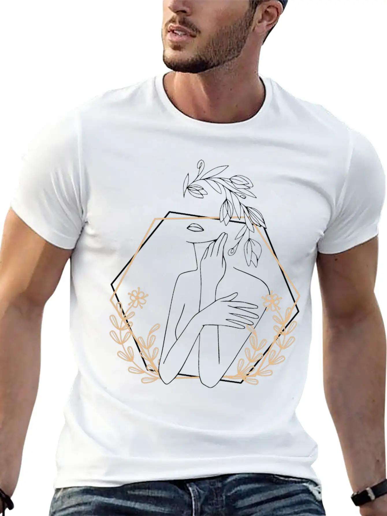 Abstract Woman Essential Cotton Tee For Daily Outfits – Unisex Style