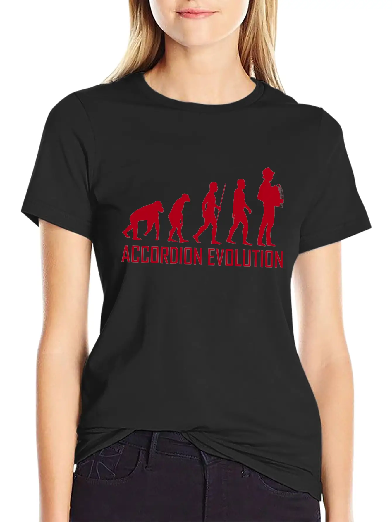 Accordion Evolution Accordion Squeeze Music Hat Classic Fit Graphic Tee For Daily Comfort – Unisex Cotton Shirt