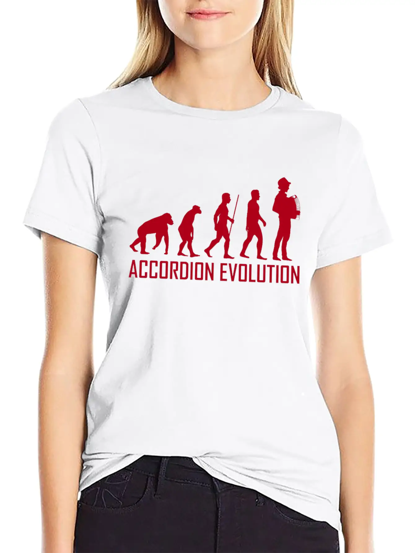 Accordion Evolution Accordion Squeeze Music Hat Classic Fit Graphic Tee For Daily Comfort – Unisex Cotton Shirt