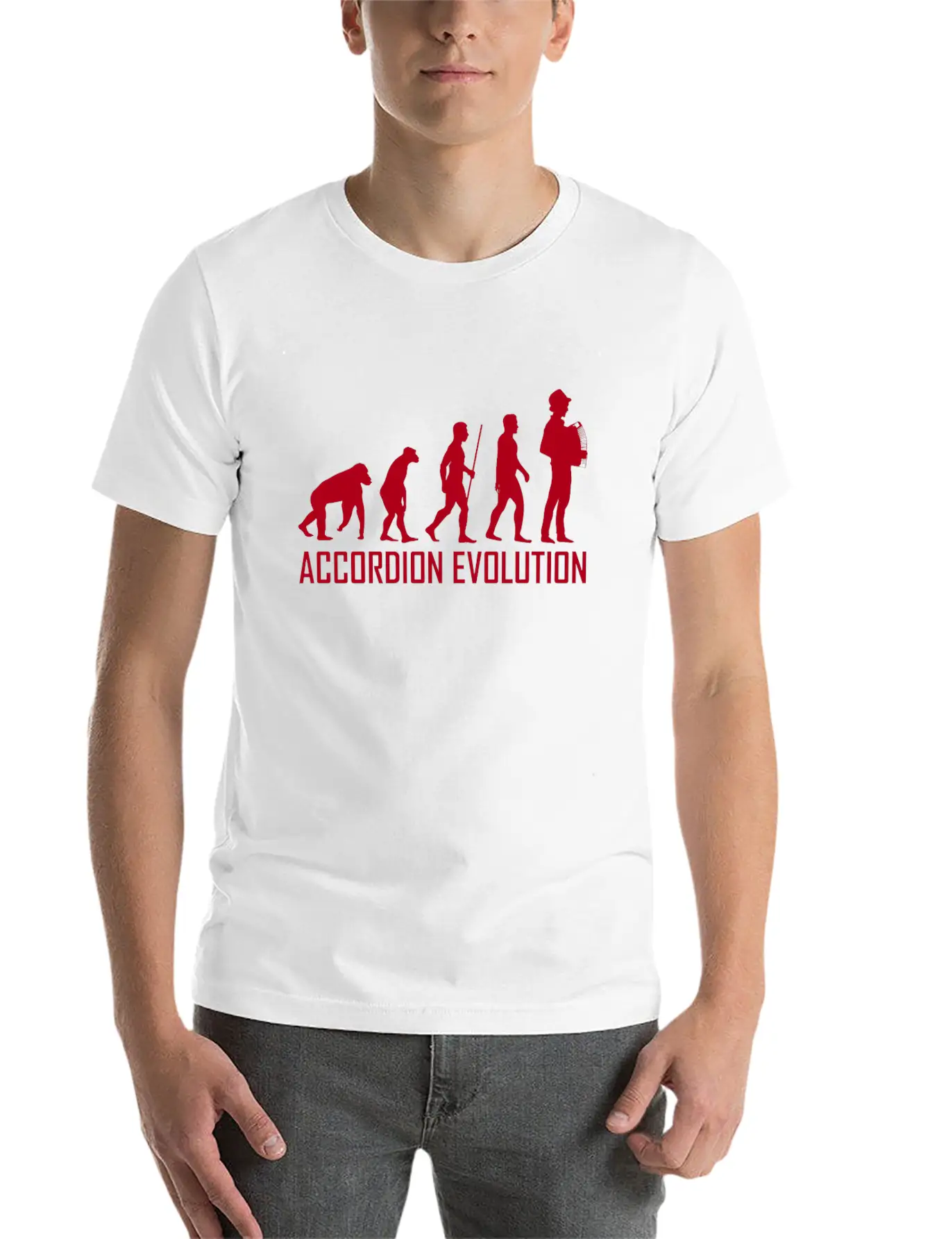Accordion Evolution Accordion Squeeze Music Hat Classic Fit Graphic Tee For Daily Comfort – Unisex Cotton Shirt
