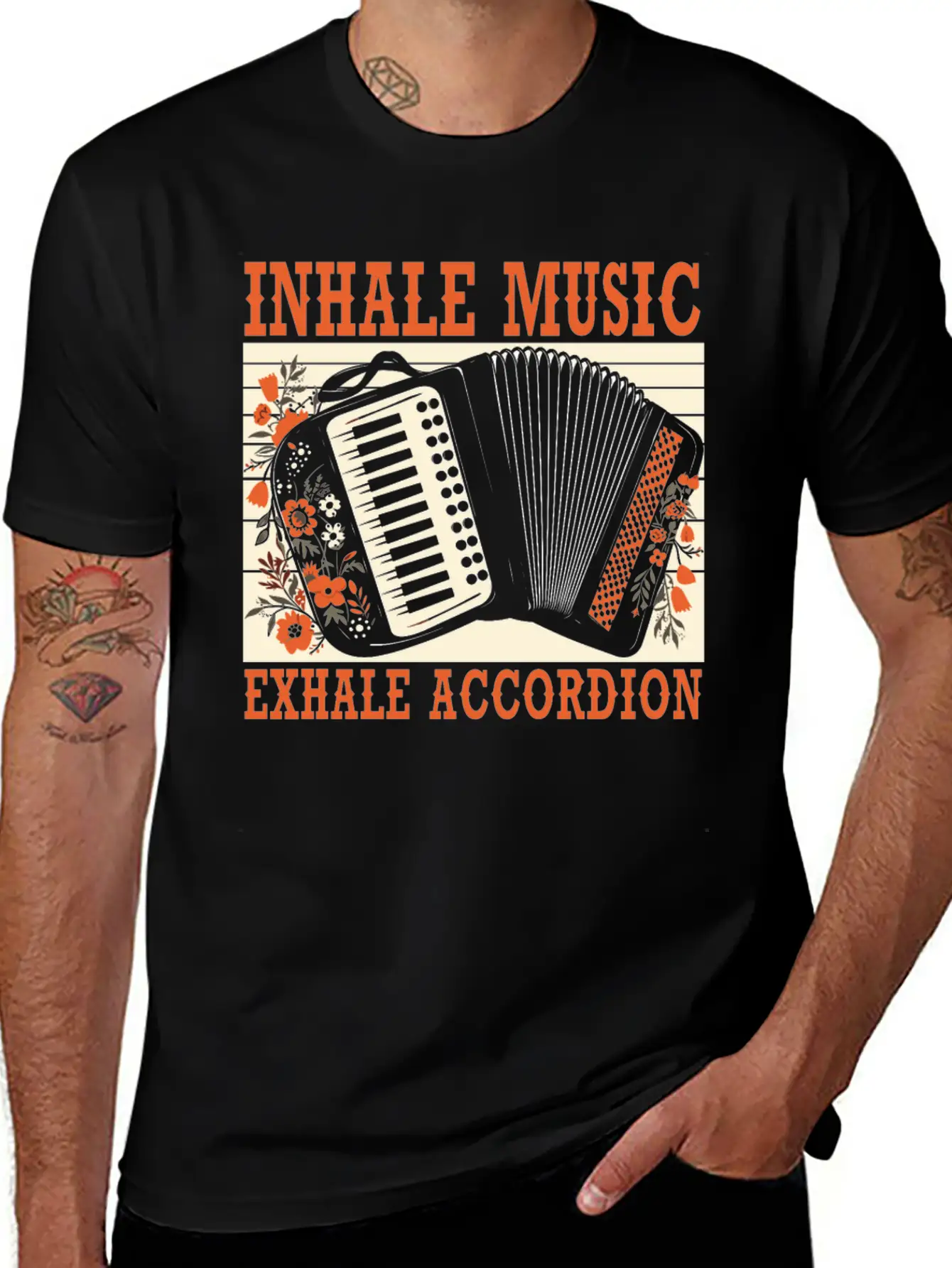 Accordion Player Musical Instrument Accordionist Essential Cotton Tee For Daily Outfits – Unisex Style
