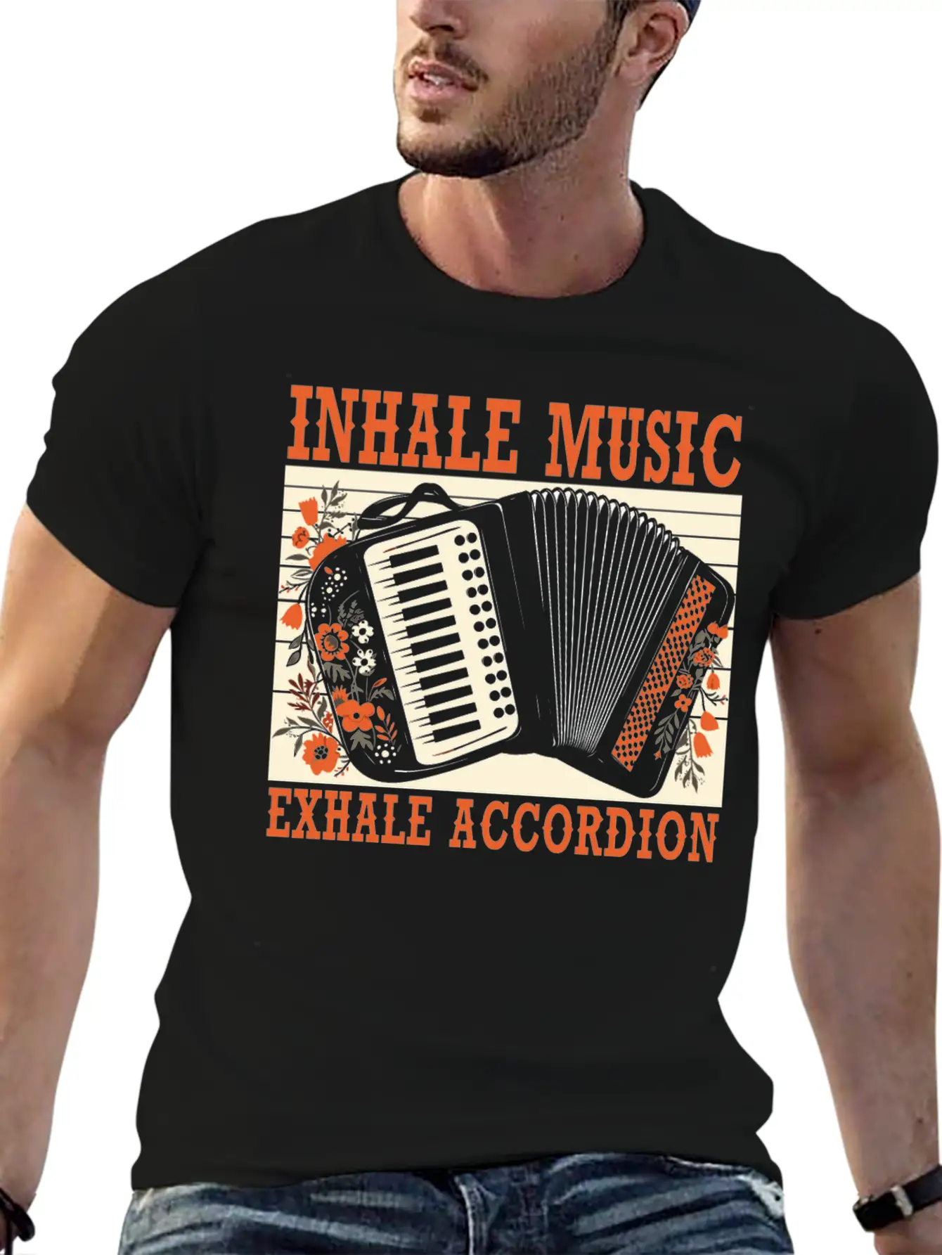 Accordion Player Musical Instrument Accordionist Essential Cotton Tee For Daily Outfits – Unisex Style