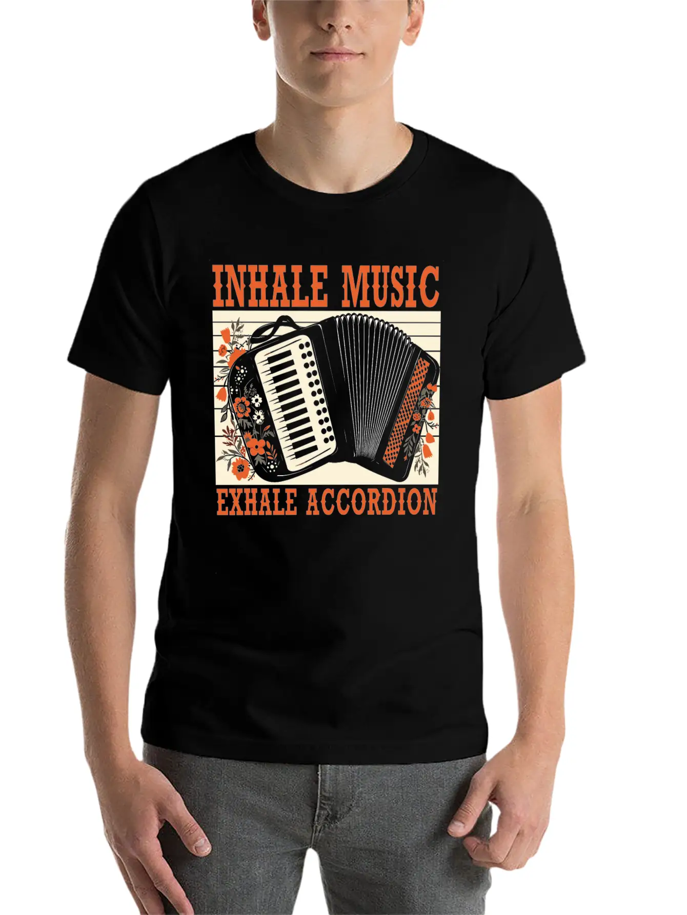 Accordion Player Musical Instrument Accordionist Essential Cotton Tee For Daily Outfits – Unisex Style