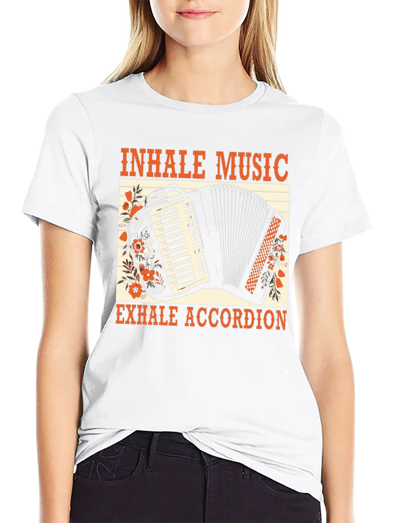 Accordion Player Musical Instrument Accordionist Essential Cotton Tee For Daily Outfits – Unisex Style
