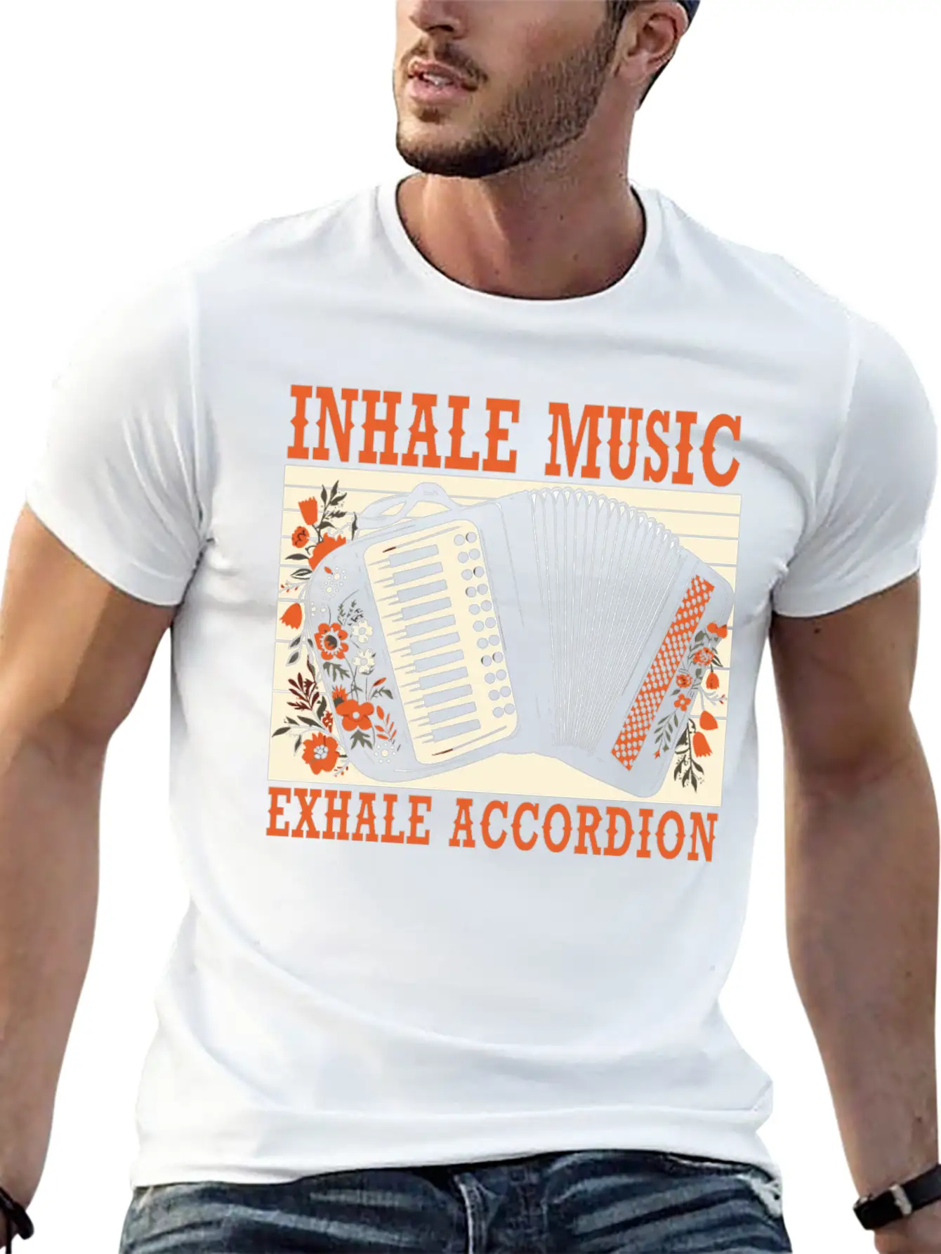 Accordion Player Musical Instrument Accordionist Essential Cotton Tee For Daily Outfits – Unisex Style