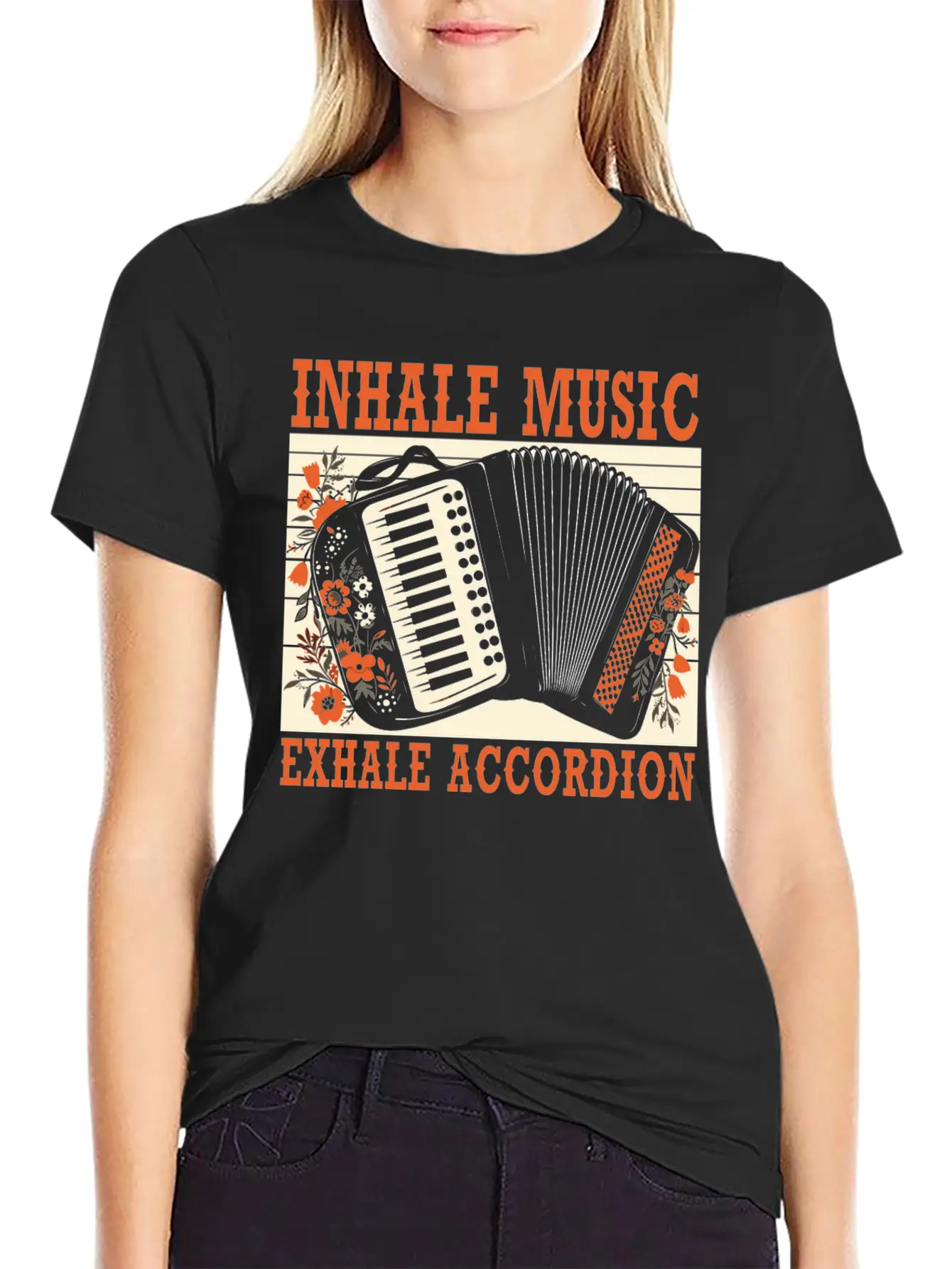 Accordion Player Musical Instrument Accordionist Essential Cotton Tee For Daily Outfits – Unisex Style