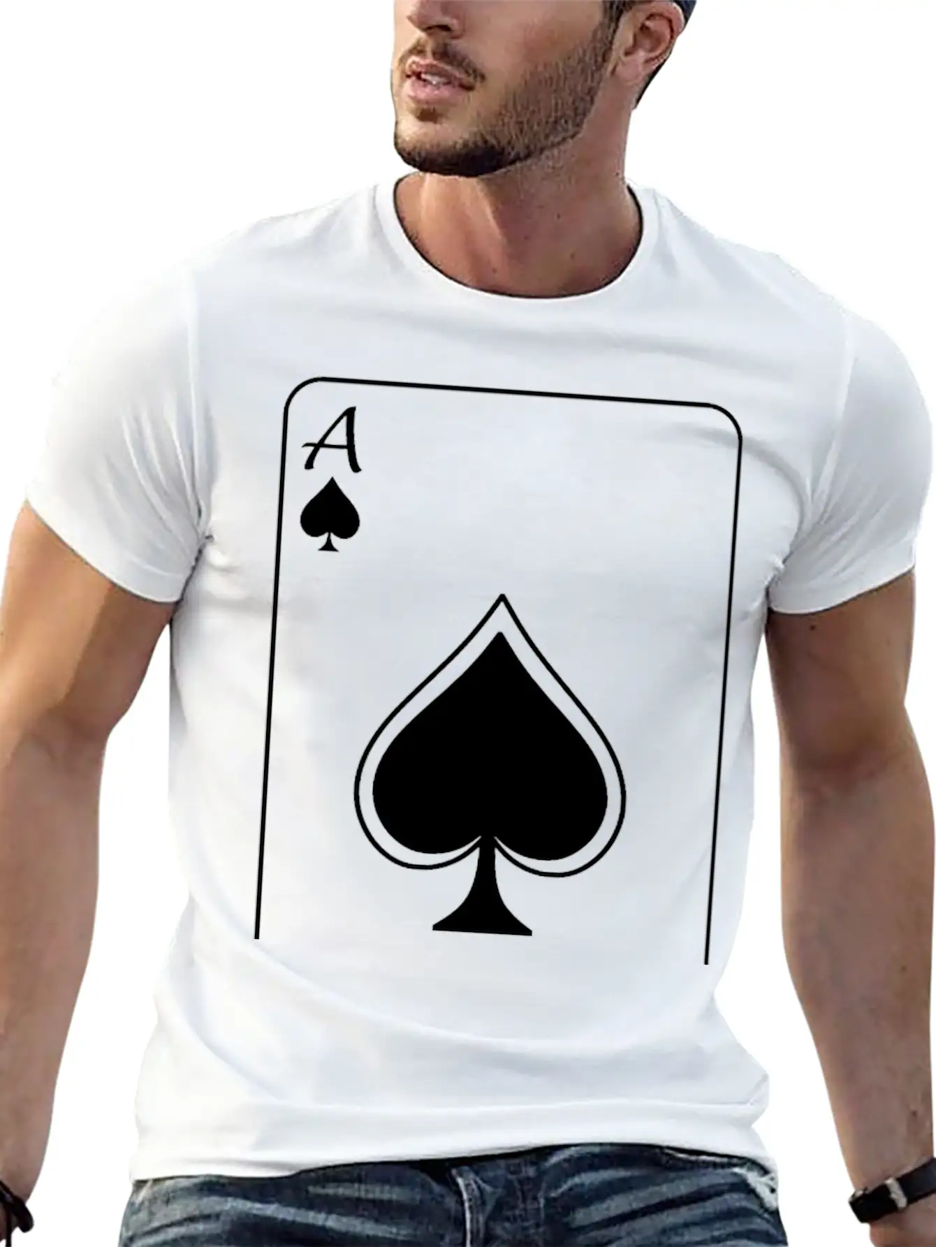Ace - White Unisex Casual T-Shirt – Clean Design For Daily Comfort