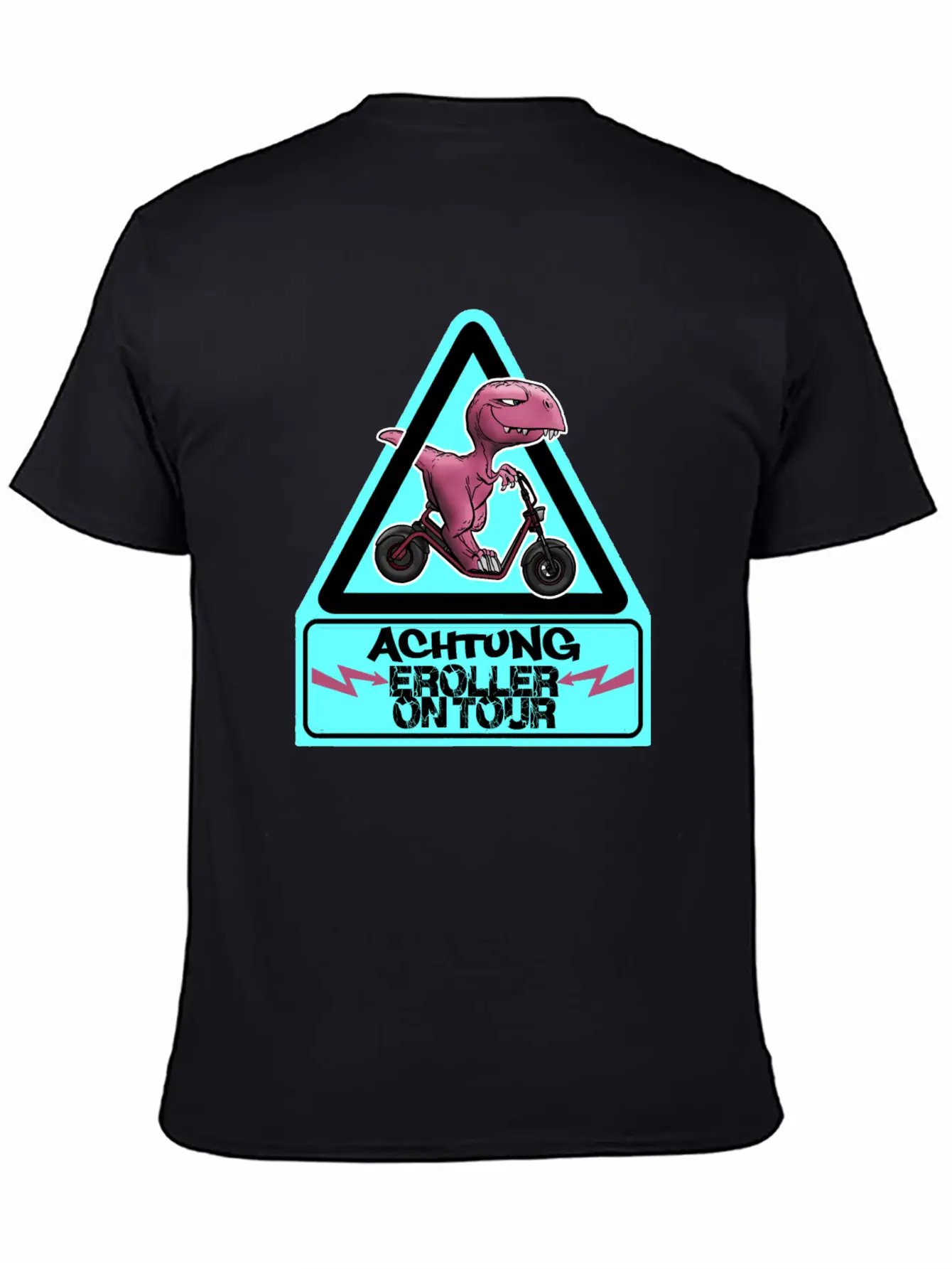 Achtung E-Scooter Dino On Tour Basic Graphic T-Shirt – Daily Comfort In Soft Cotton