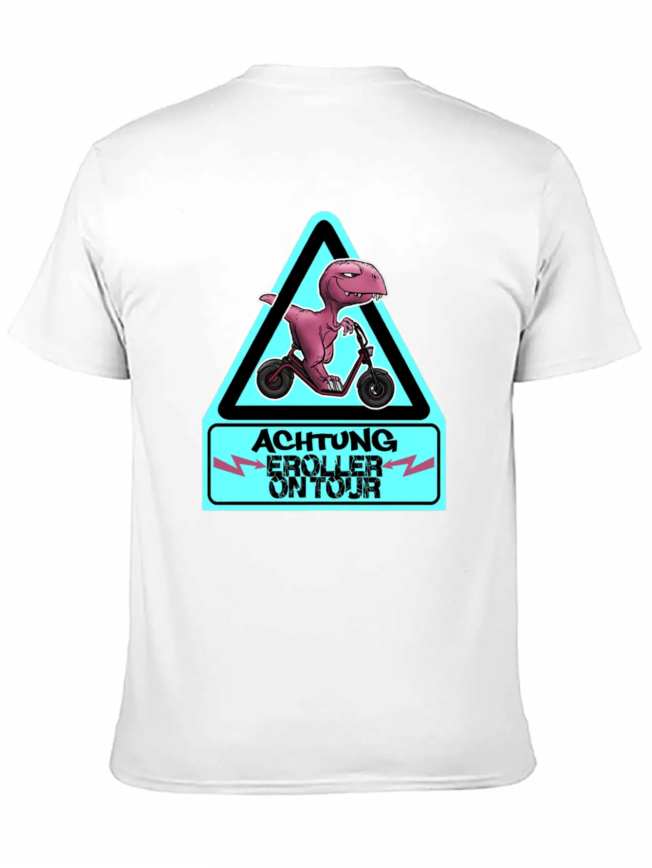Achtung E-Scooter Dino On Tour Basic Graphic T-Shirt – Daily Comfort In Soft Cotton