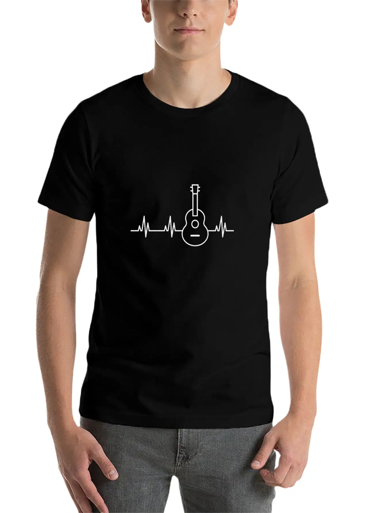 Acoustic Guitar Heartbeat Shirt Unisex Casual T-Shirt – Clean Design For Daily Comfort