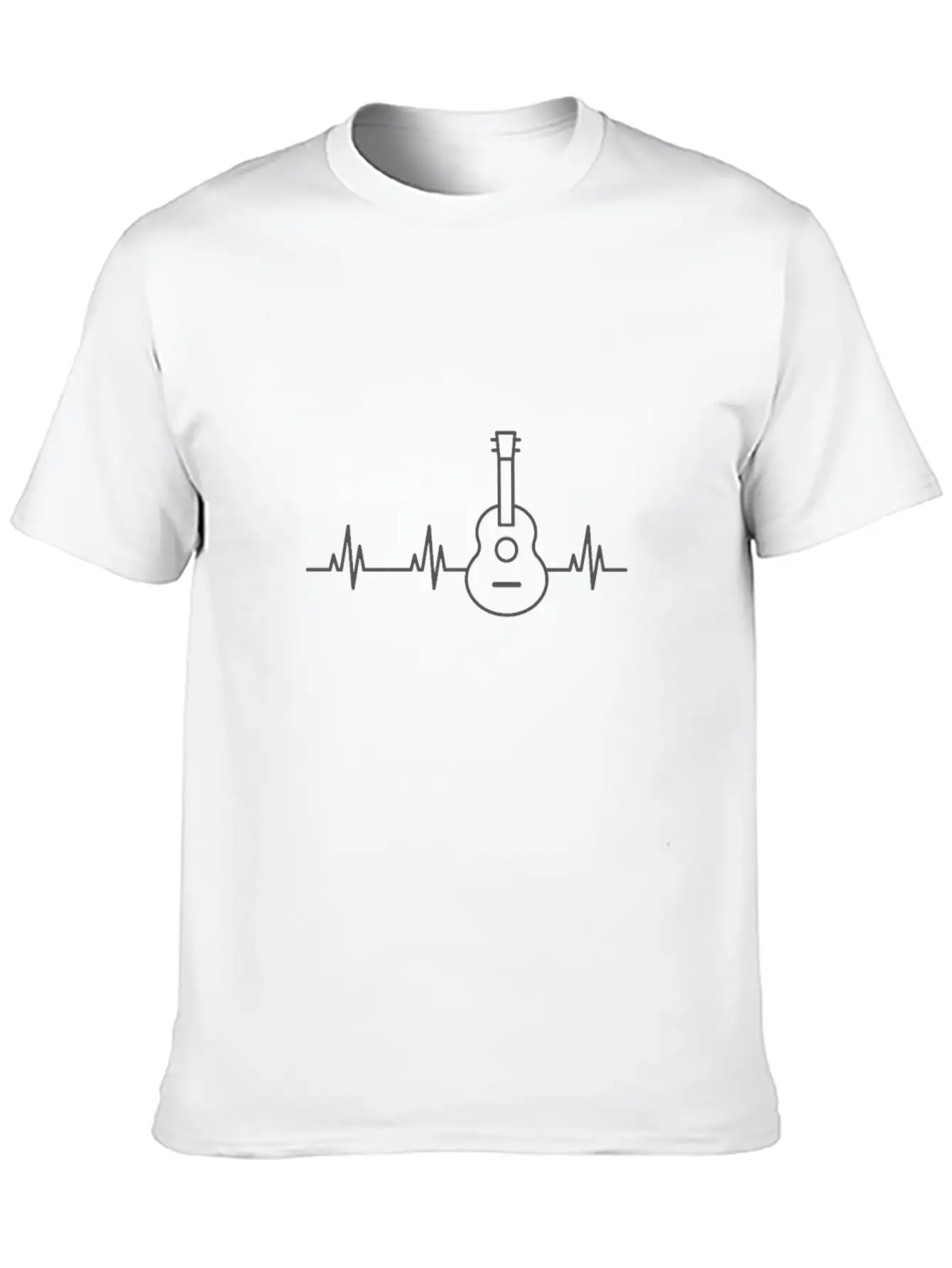 Acoustic Guitar Heartbeat Shirt Unisex Casual T-Shirt – Clean Design For Daily Comfort