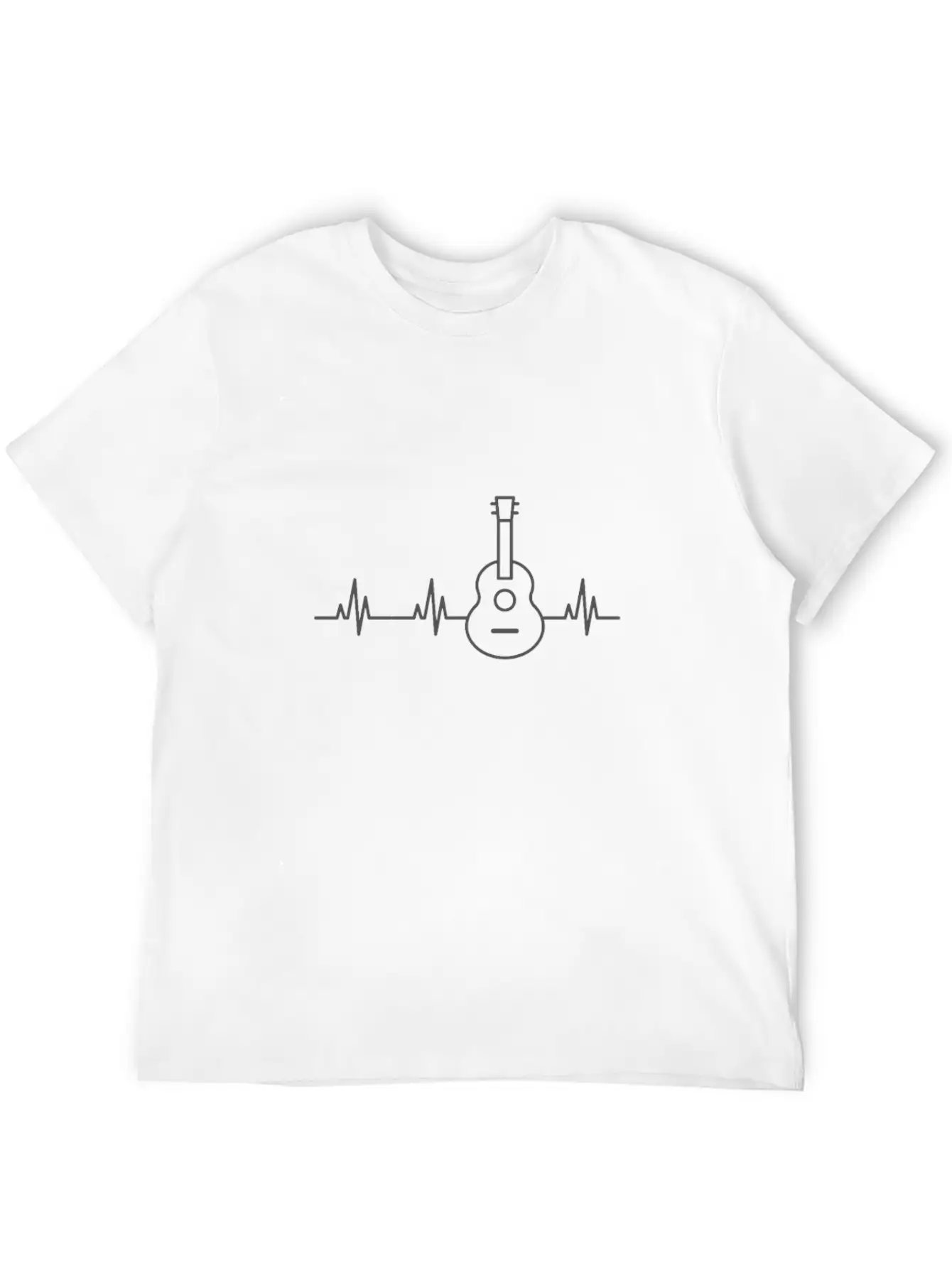 Acoustic Guitar Heartbeat Shirt Unisex Casual T-Shirt – Clean Design For Daily Comfort