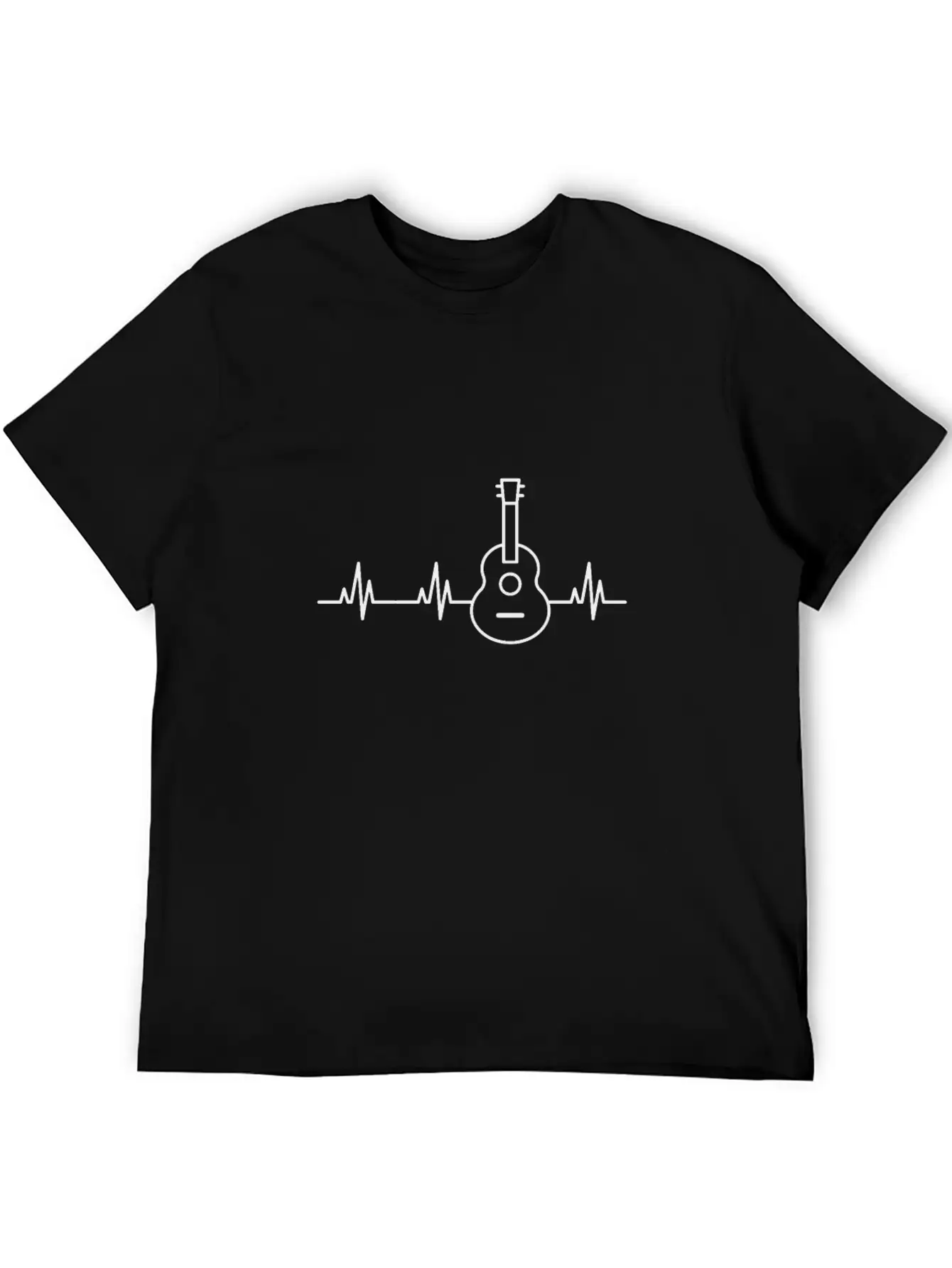 Acoustic Guitar Heartbeat Shirt Unisex Casual T-Shirt – Clean Design For Daily Comfort