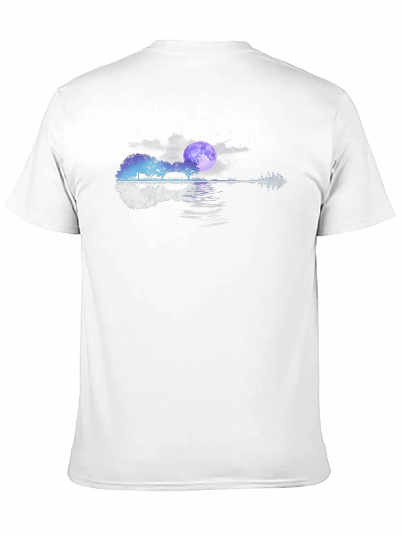 Acoustic Guitar Lake Player Nature Relaxed Everyday Tee – Lightweight And Durable Cotton