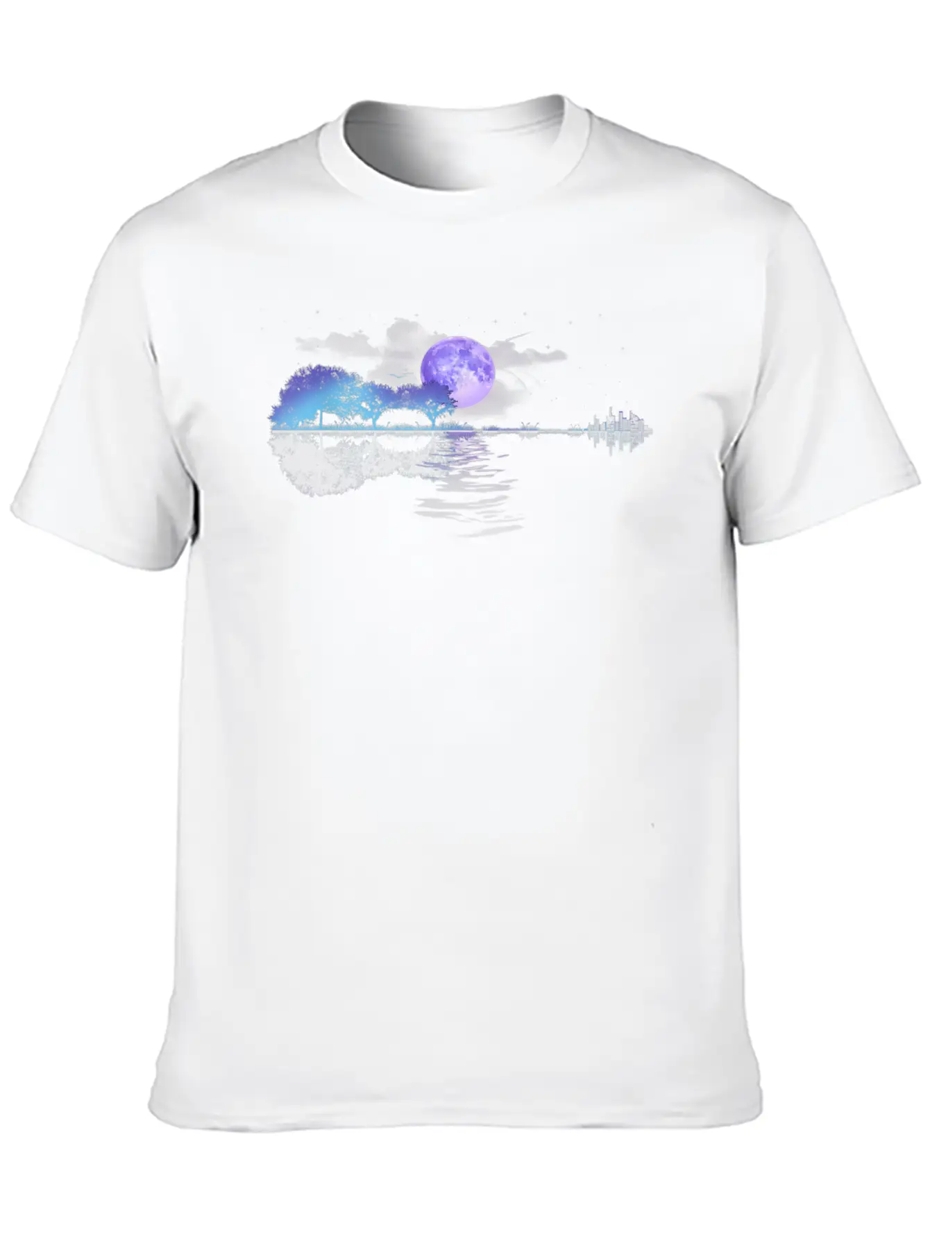 Acoustic Guitar Lake Player Nature Relaxed Everyday Tee – Lightweight And Durable Cotton