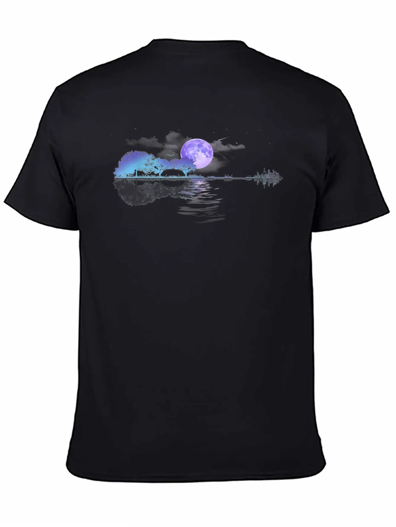 Acoustic Guitar Lake Player Nature Relaxed Everyday Tee – Lightweight And Durable Cotton