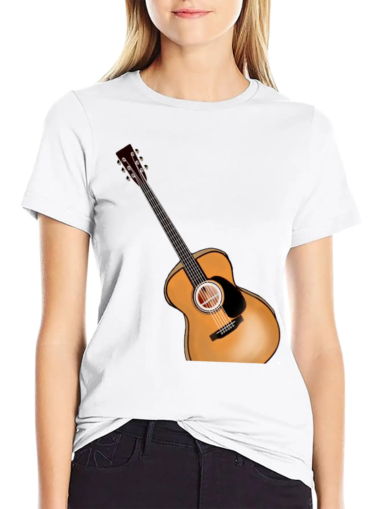 Acoustic Guitar Lightweight Cotton T-Shirt – Daily Comfort Graphic Shirt