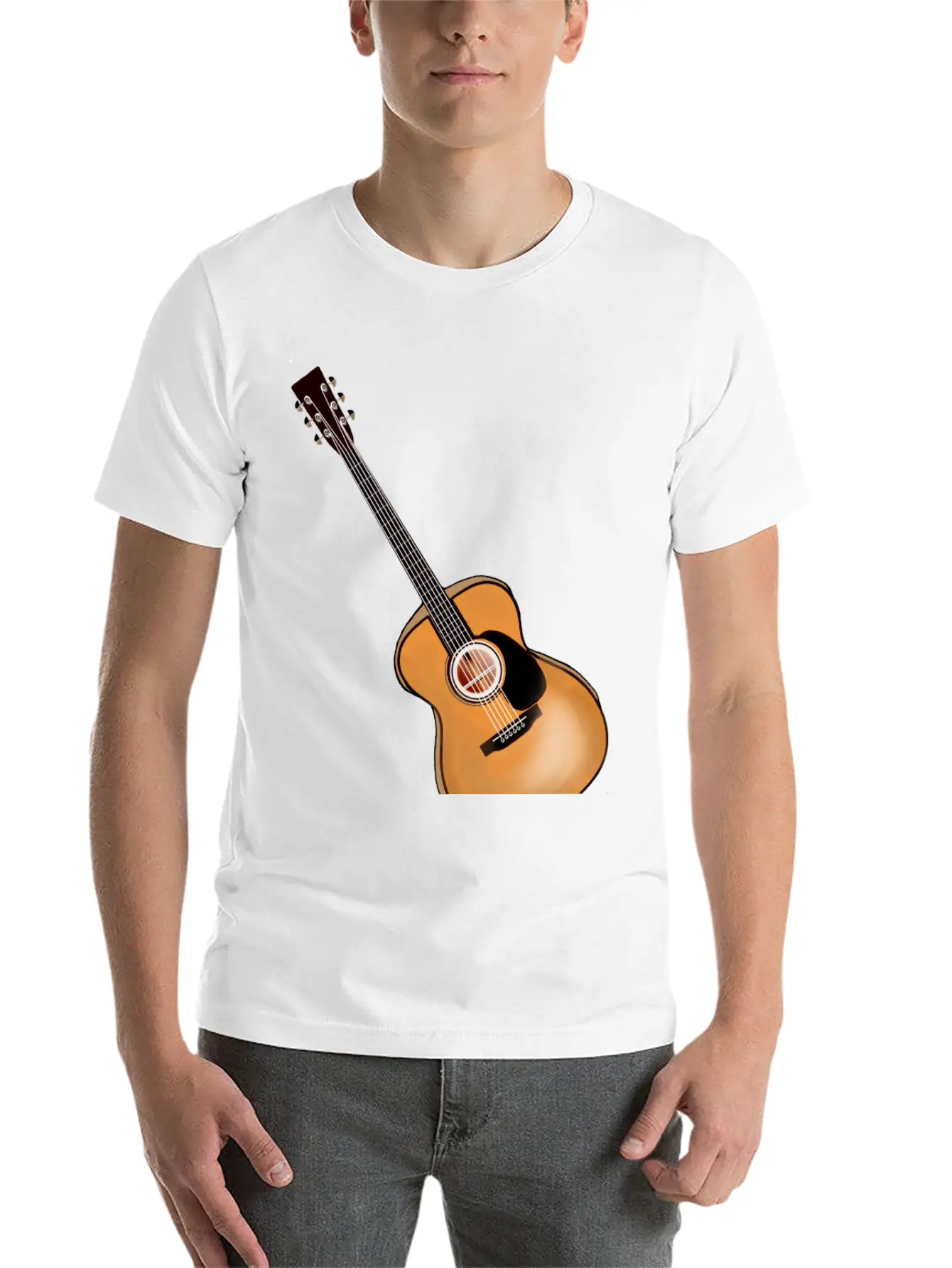 Acoustic Guitar Lightweight Cotton T-Shirt – Daily Comfort Graphic Shirt