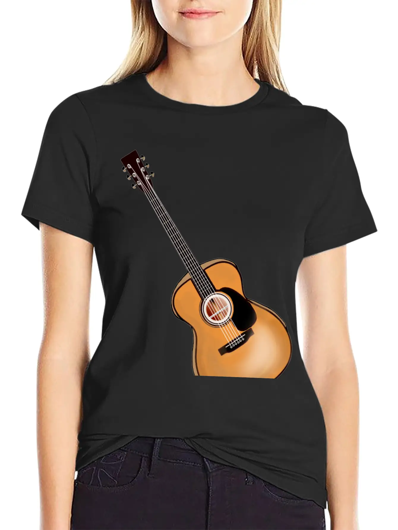 Acoustic Guitar Lightweight Cotton T-Shirt – Daily Comfort Graphic Shirt