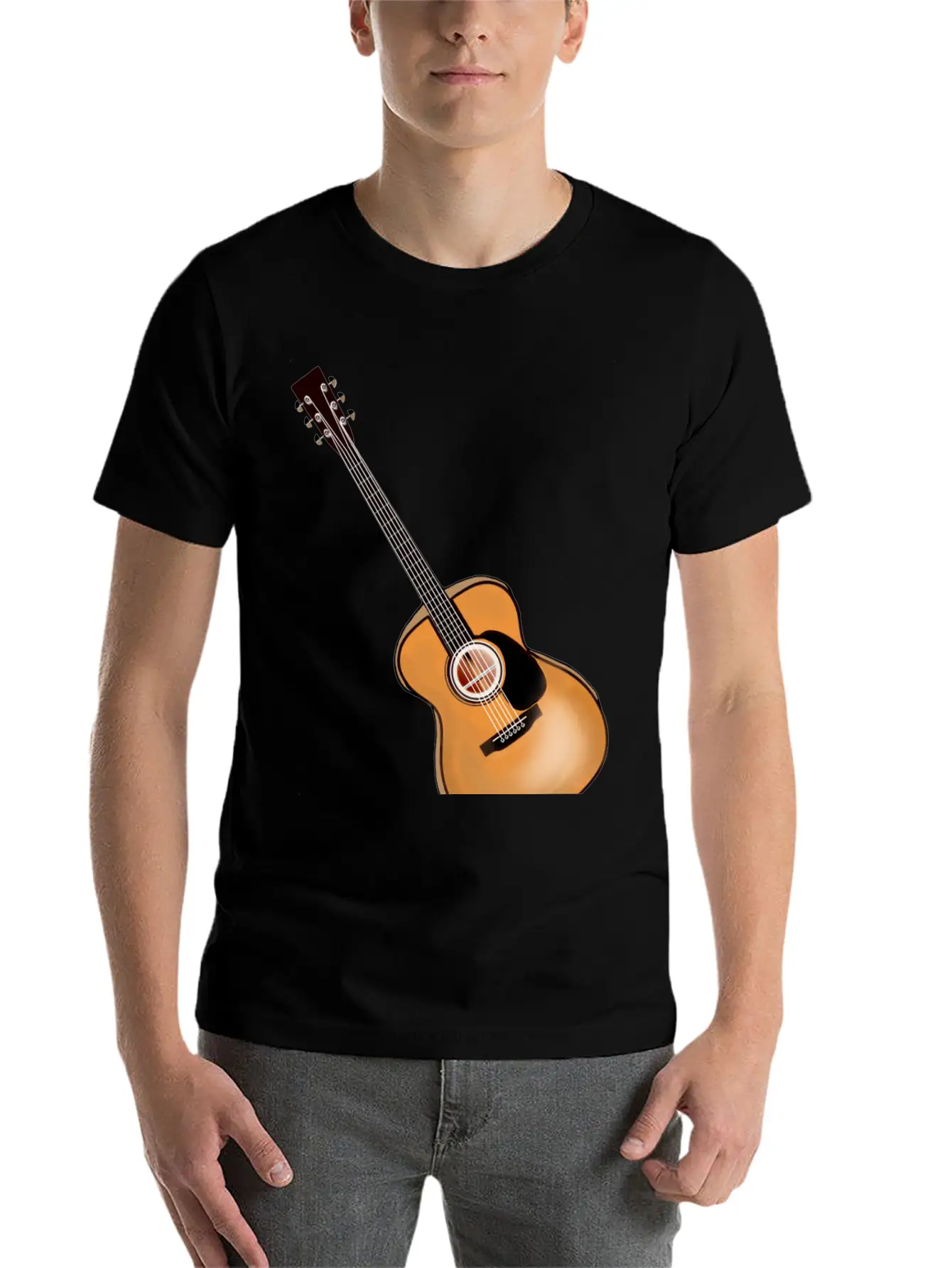 Acoustic Guitar Lightweight Cotton T-Shirt – Daily Comfort Graphic Shirt