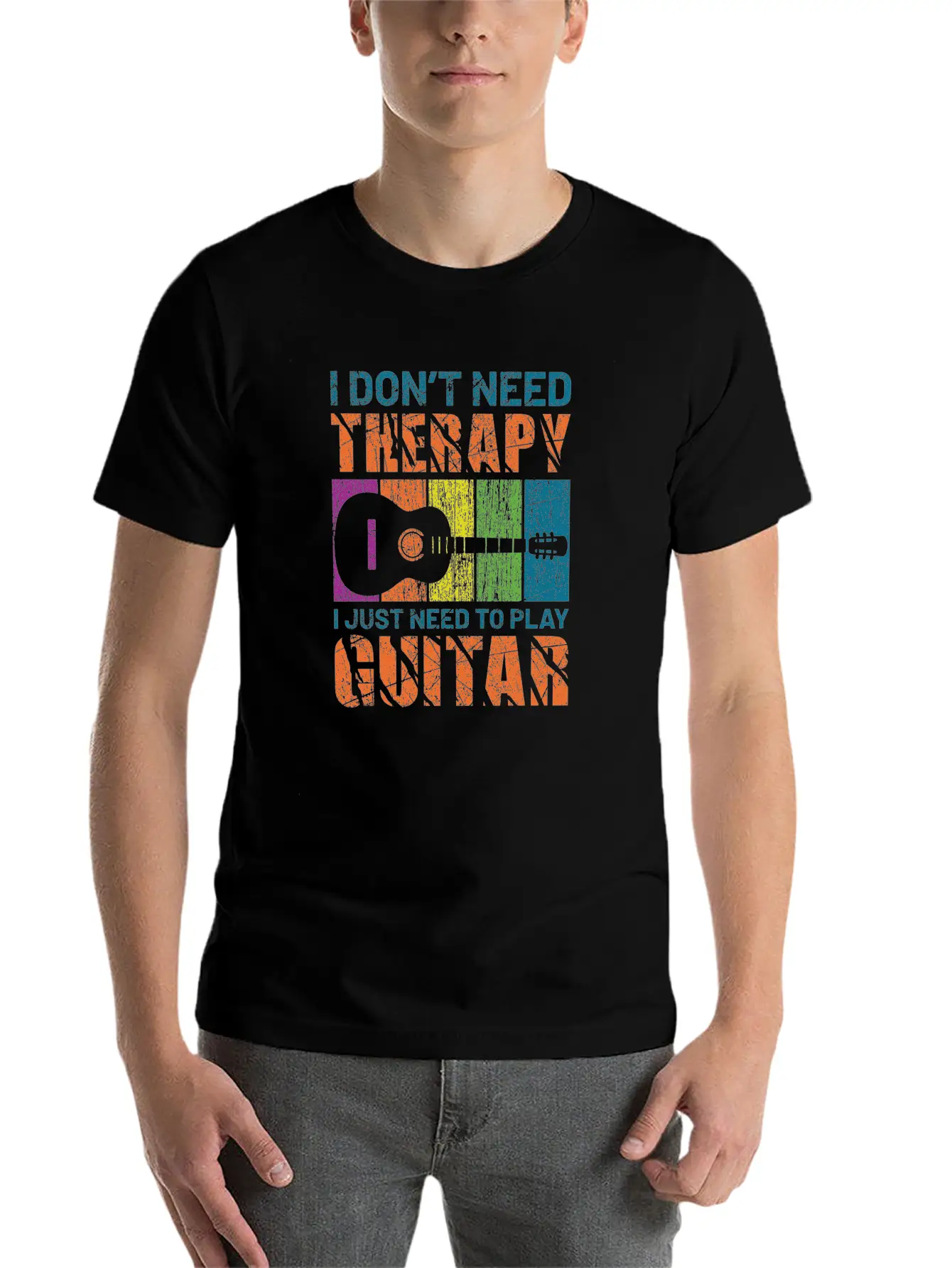 Acoustic Guitar Playing Modern Fit Casual T-Shirt – Clean And Versatile Design