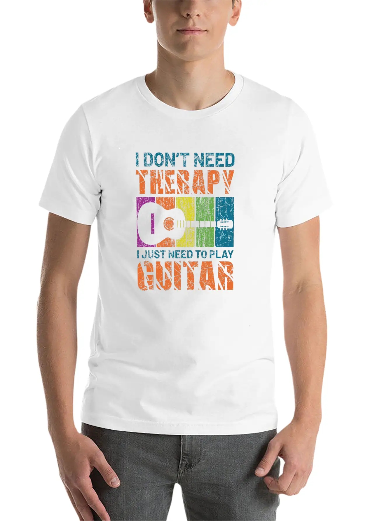 Acoustic Guitar Playing Modern Fit Casual T-Shirt – Clean And Versatile Design