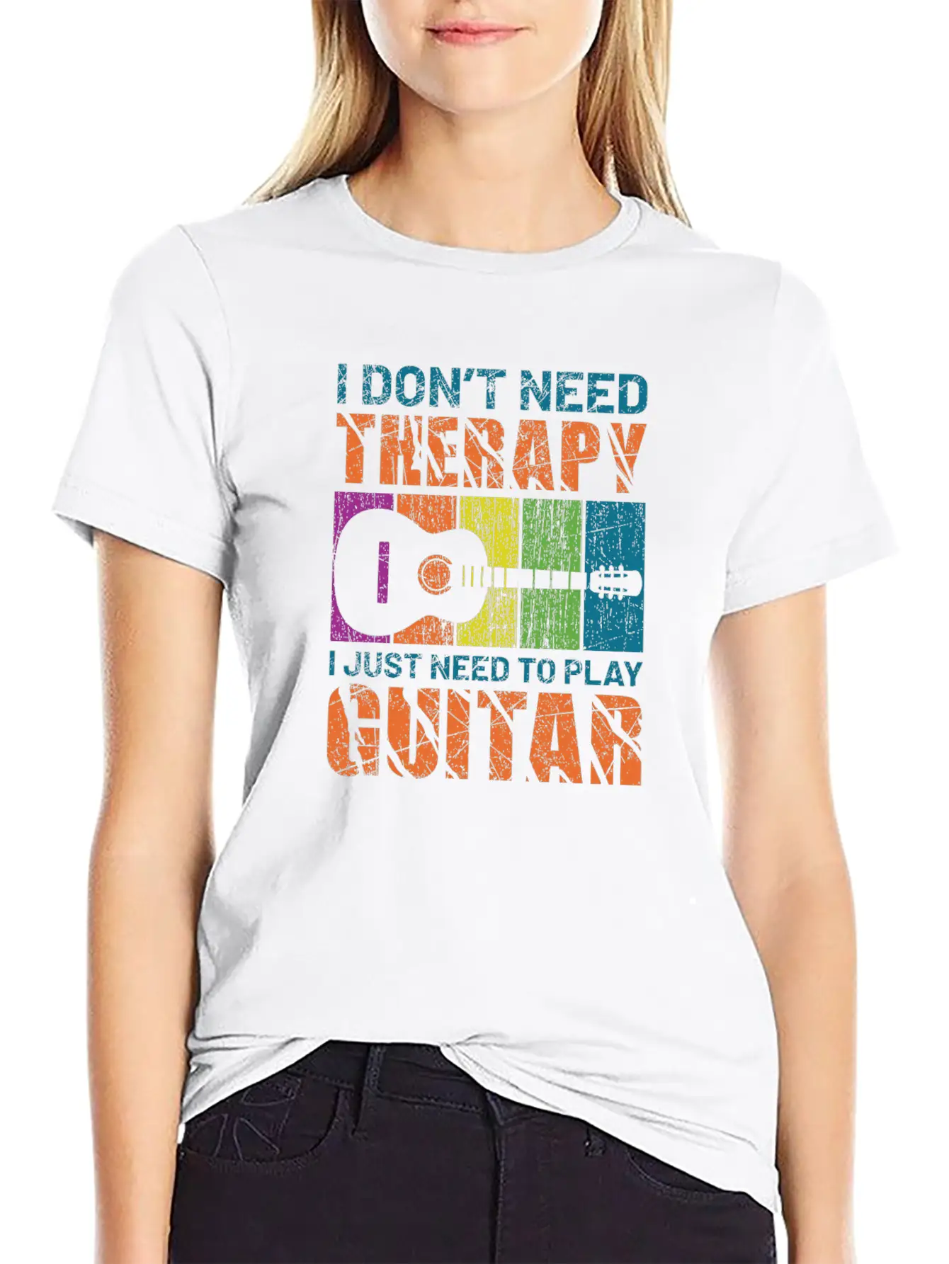 Acoustic Guitar Playing Modern Fit Casual T-Shirt – Clean And Versatile Design