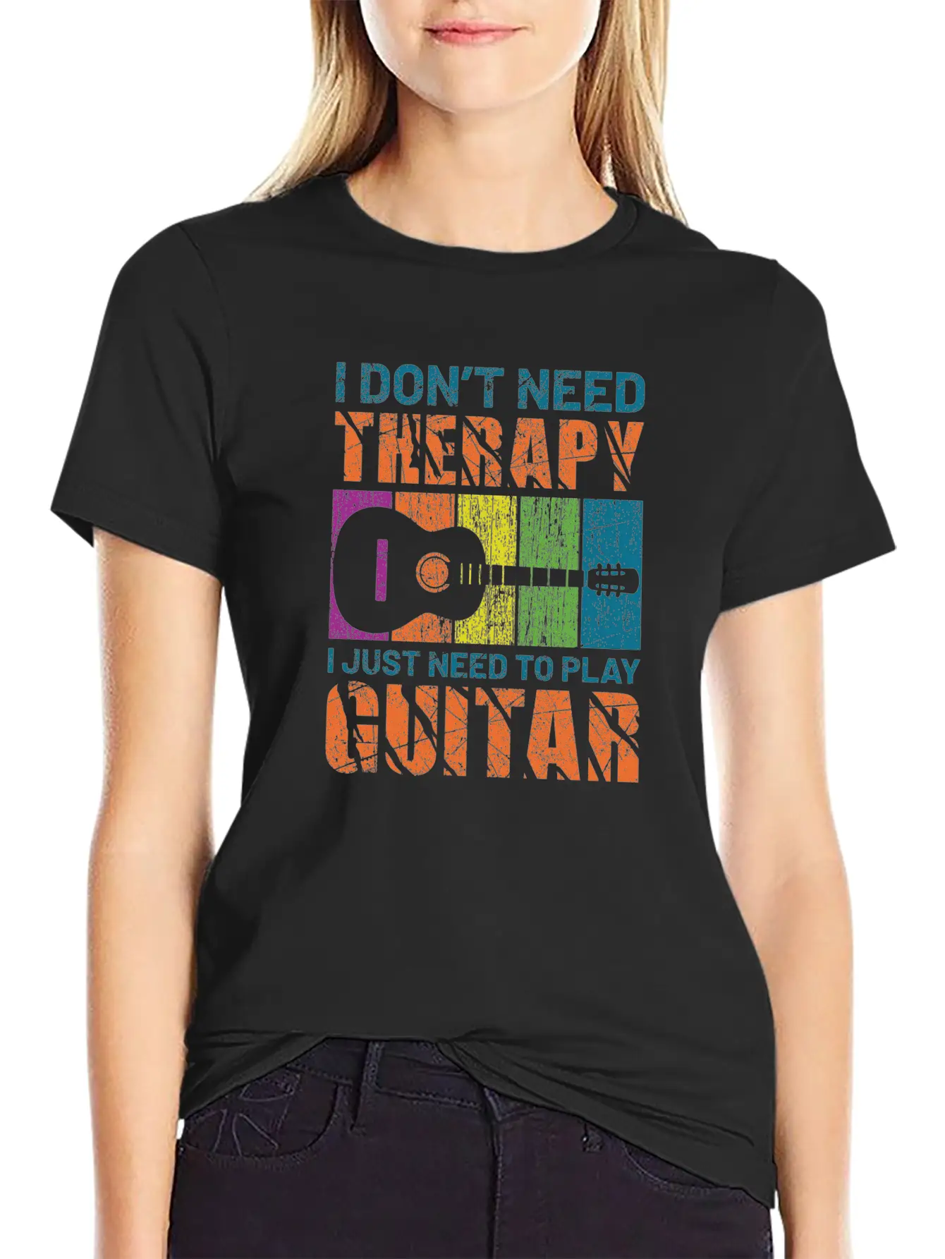 Acoustic Guitar Playing Modern Fit Casual T-Shirt – Clean And Versatile Design