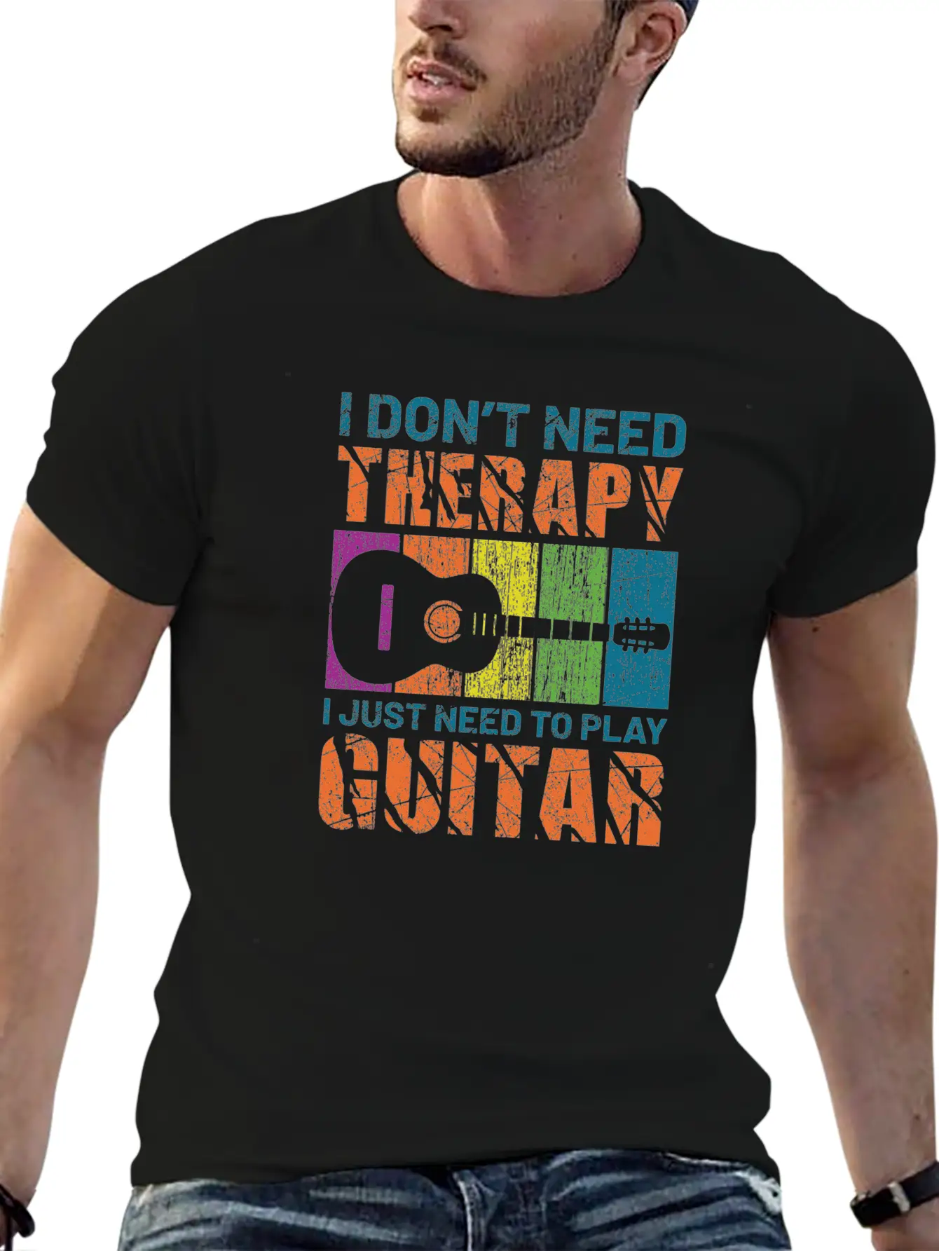 Acoustic Guitar Playing Modern Fit Casual T-Shirt – Clean And Versatile Design