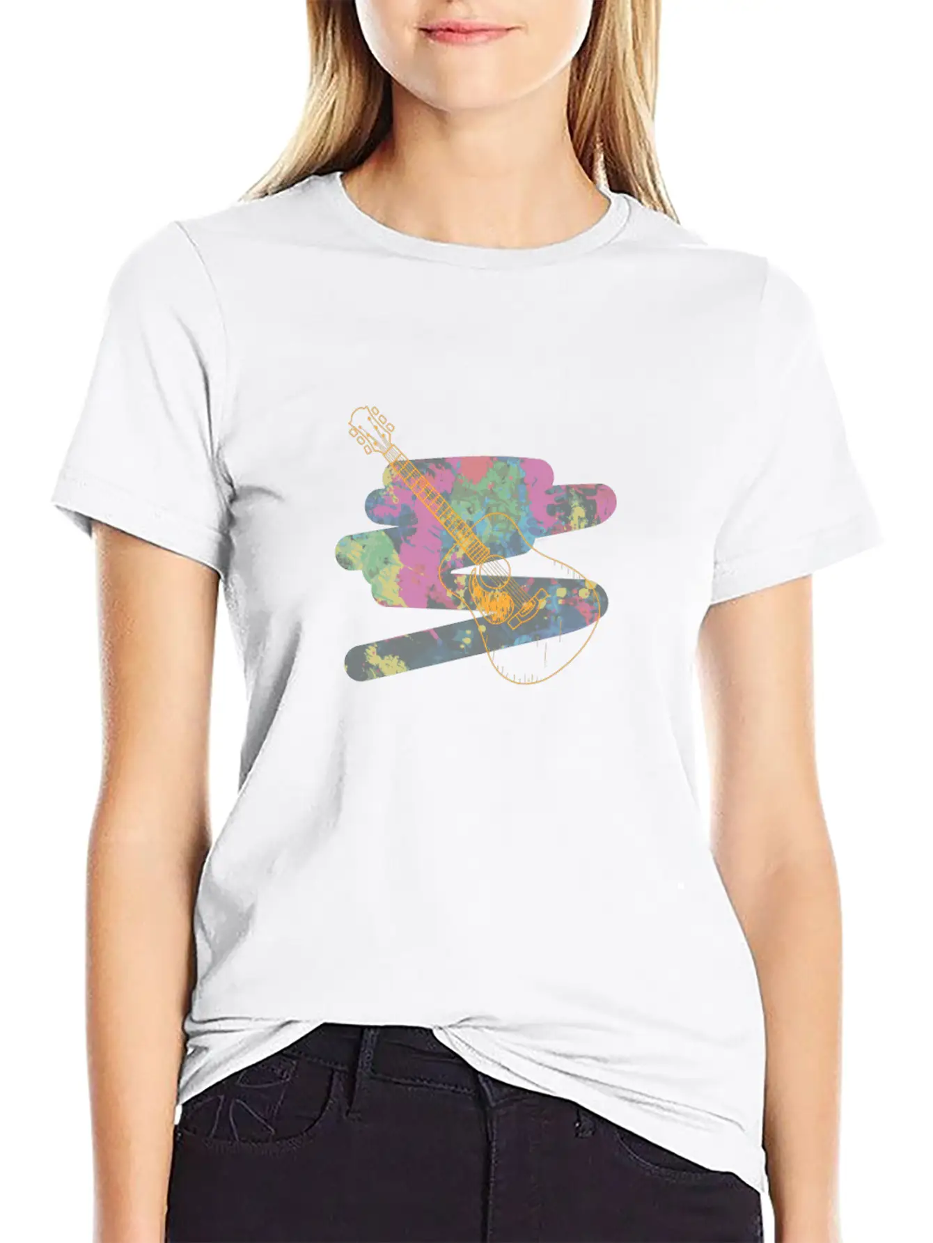 Acoustic Guitar Relaxed Everyday Tee – Lightweight And Durable Cotton