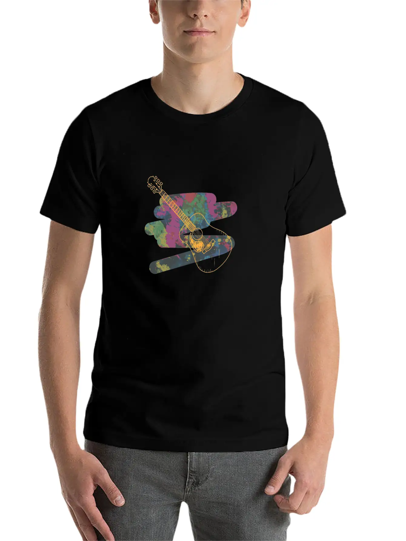 Acoustic Guitar Relaxed Everyday Tee – Lightweight And Durable Cotton