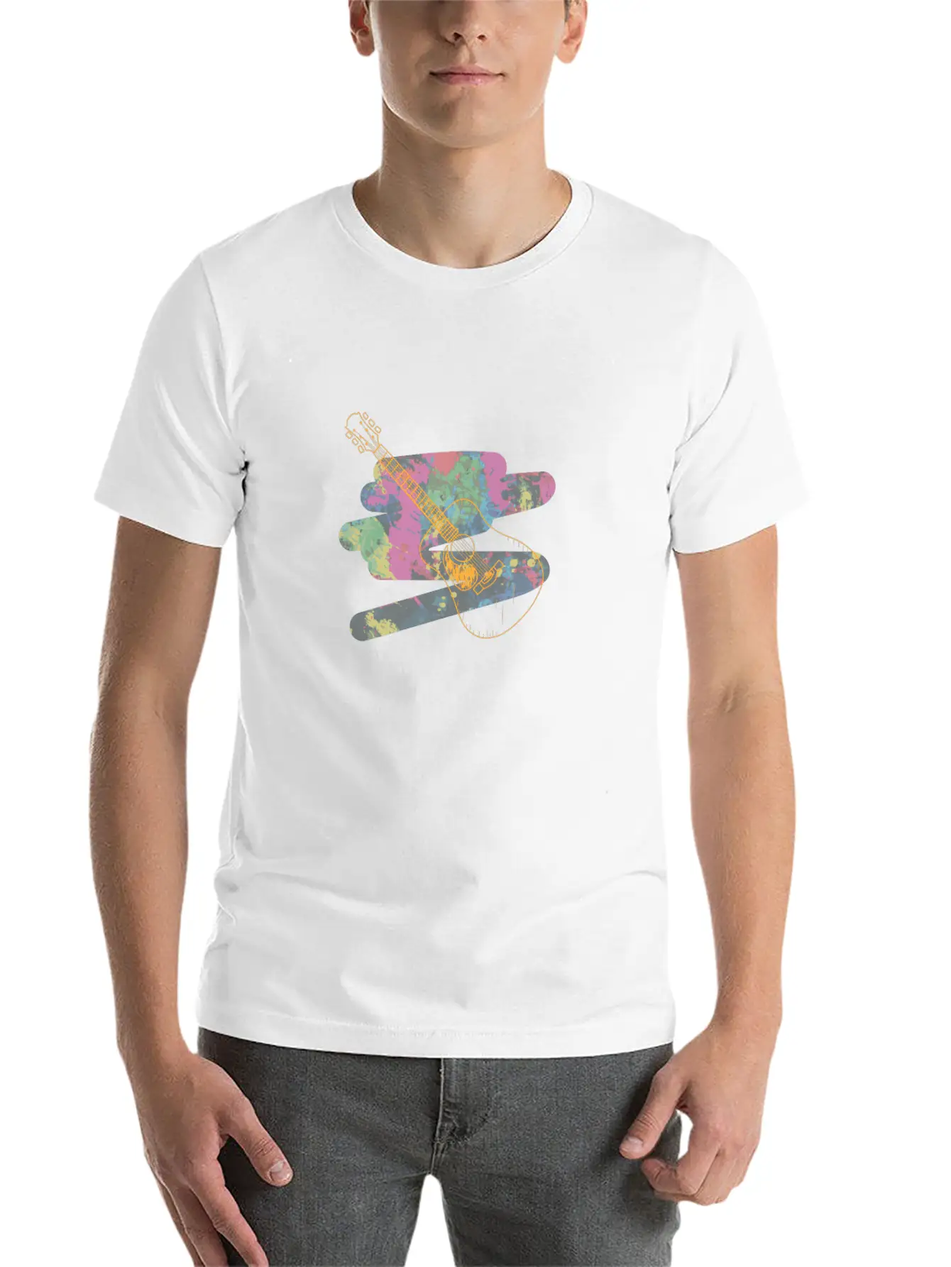 Acoustic Guitar Relaxed Everyday Tee – Lightweight And Durable Cotton