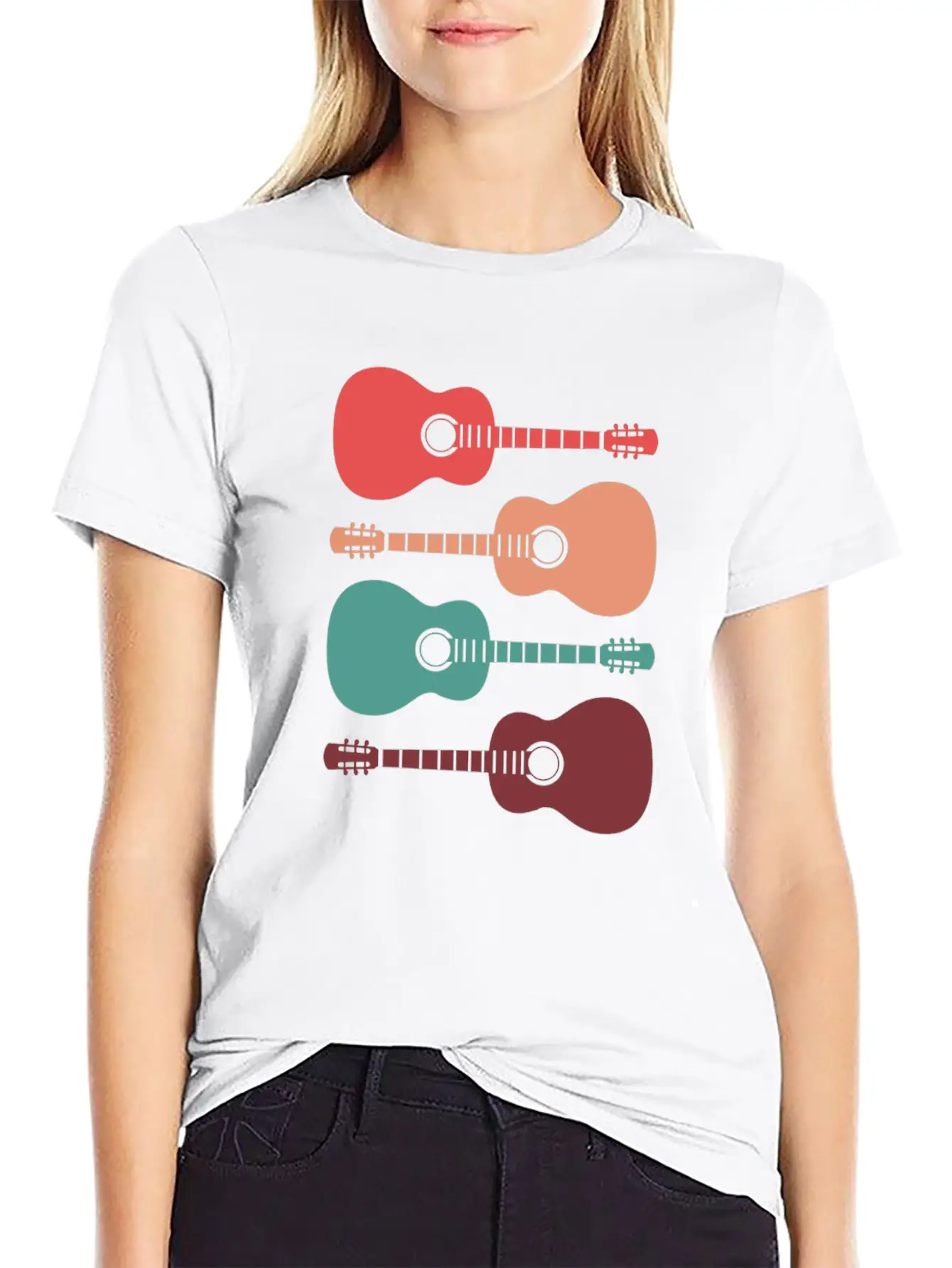 Acoustic Guitars Retro Vintage Unisex Casual T-Shirt – Clean Design For Daily Comfort
