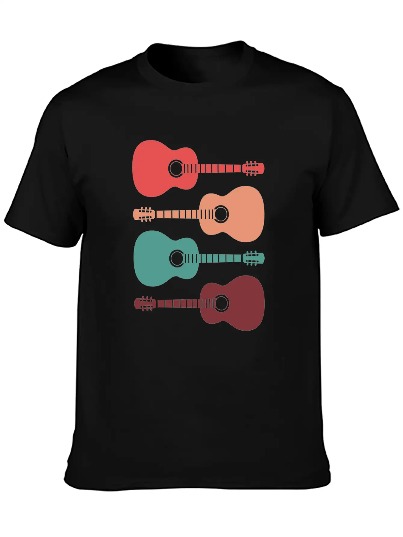 Acoustic Guitars Retro Vintage Unisex Casual T-Shirt – Clean Design For Daily Comfort