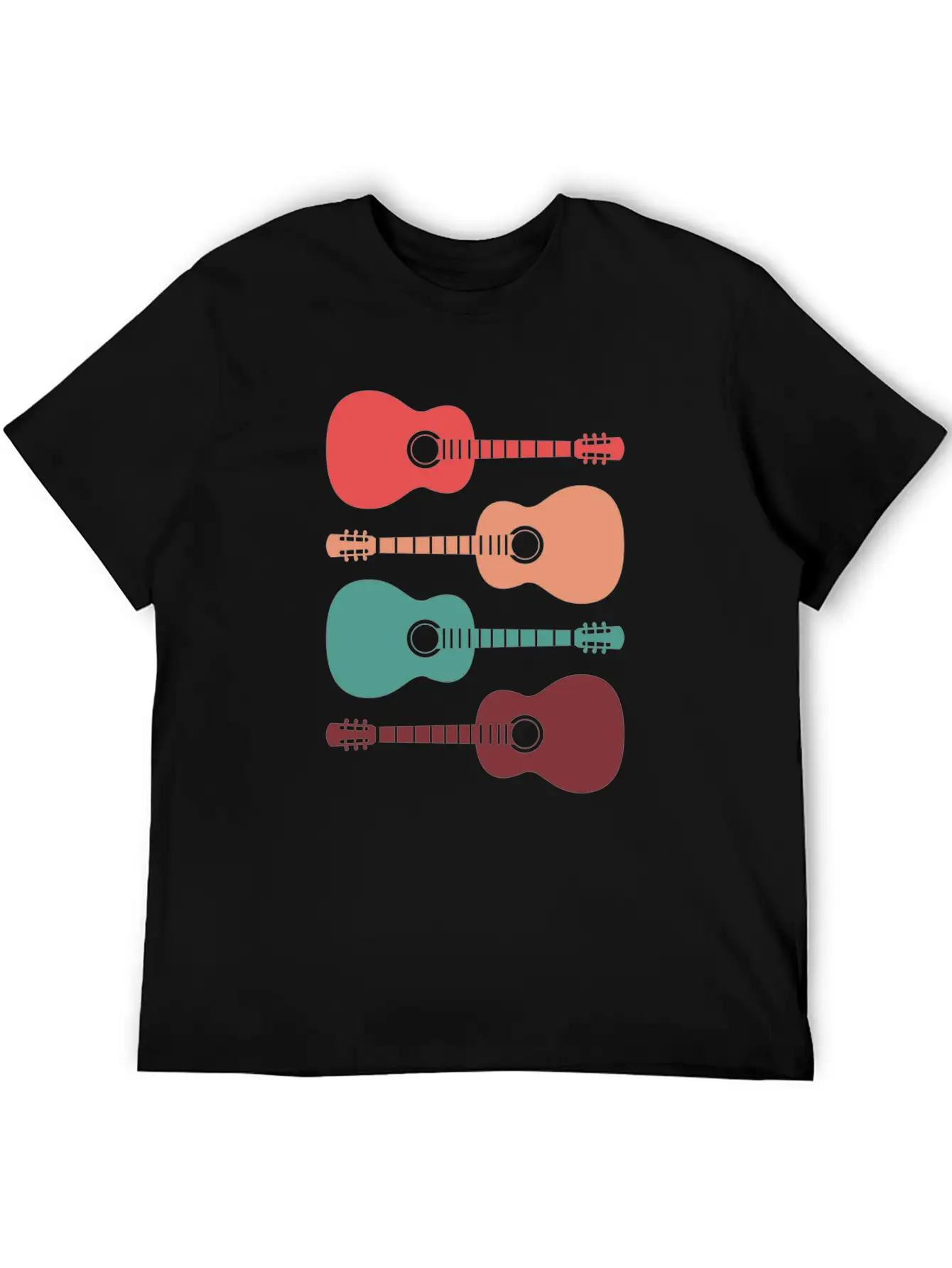 Acoustic Guitars Retro Vintage Unisex Casual T-Shirt – Clean Design For Daily Comfort