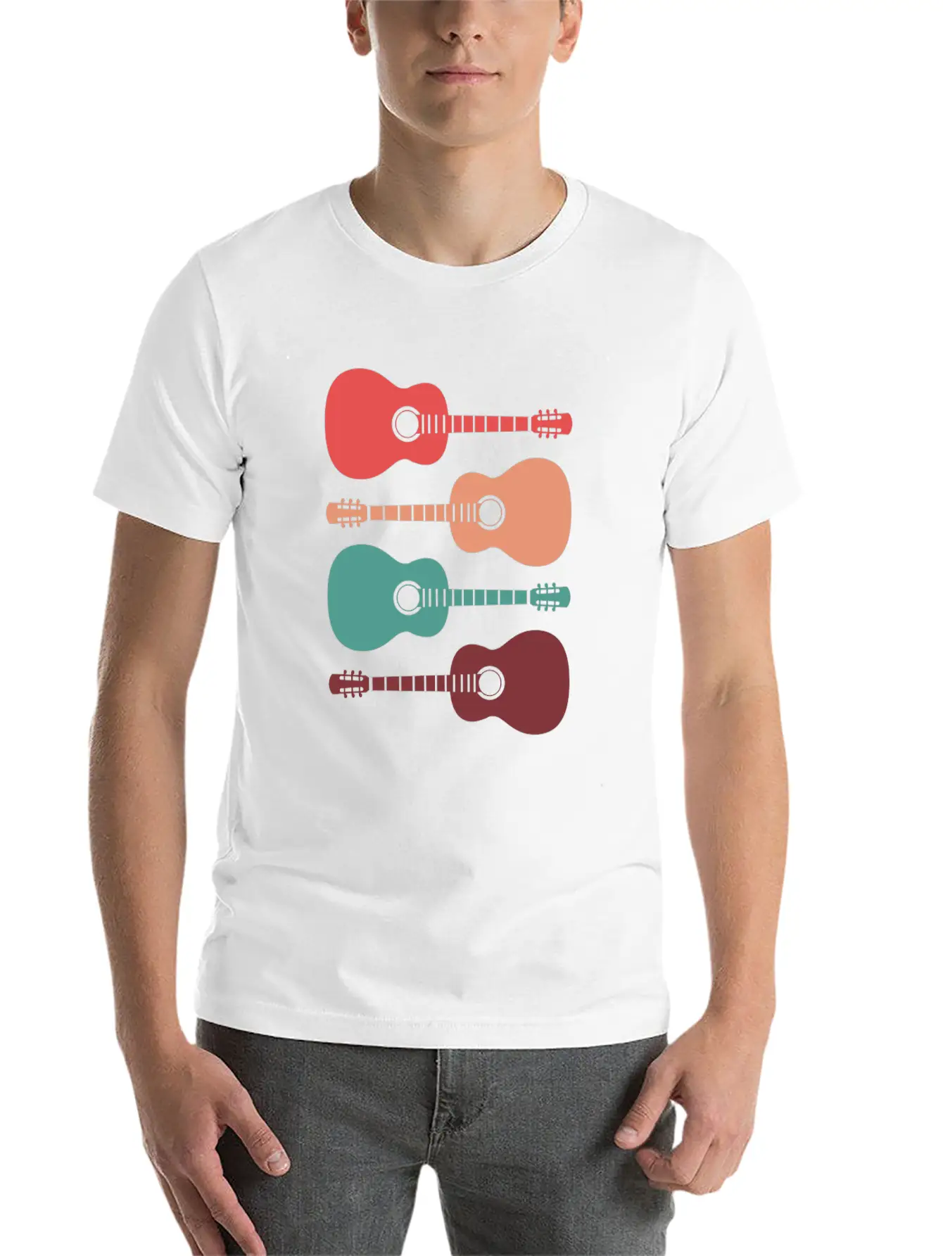 Acoustic Guitars Retro Vintage Unisex Casual T-Shirt – Clean Design For Daily Comfort