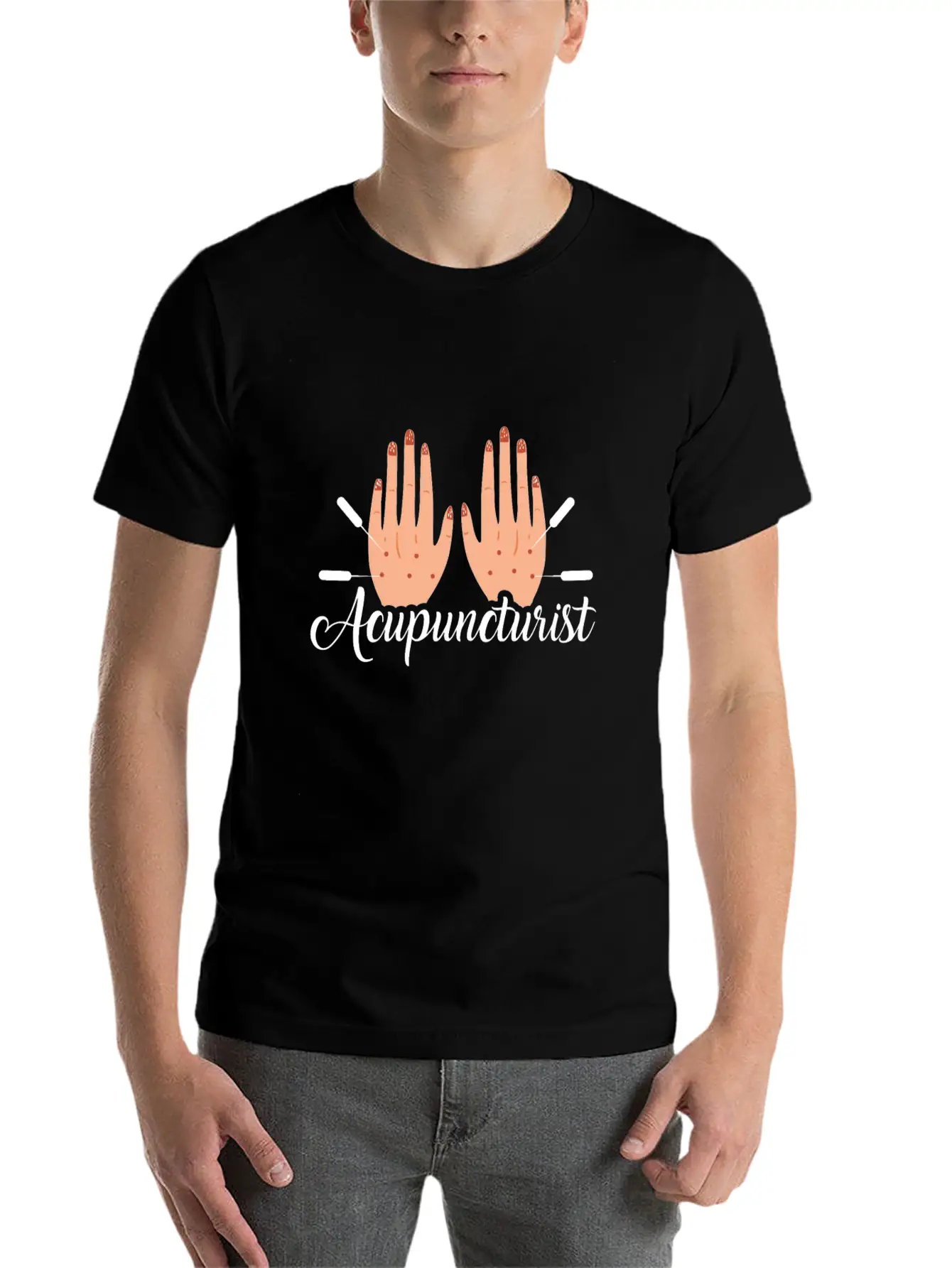 Acupuncture Learned Funny Acupuncturist Graphic Modern Fit Casual T-Shirt – Clean And Versatile Design