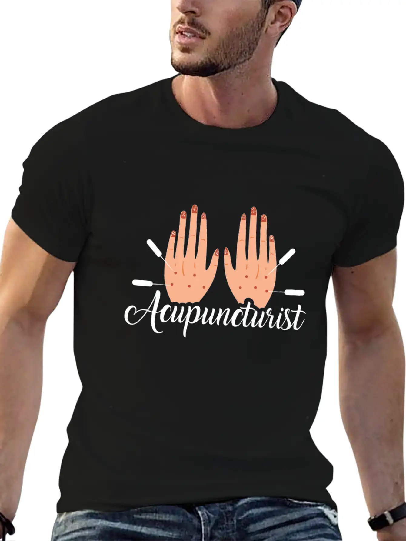 Acupuncture Learned Funny Acupuncturist Graphic Modern Fit Casual T-Shirt – Clean And Versatile Design