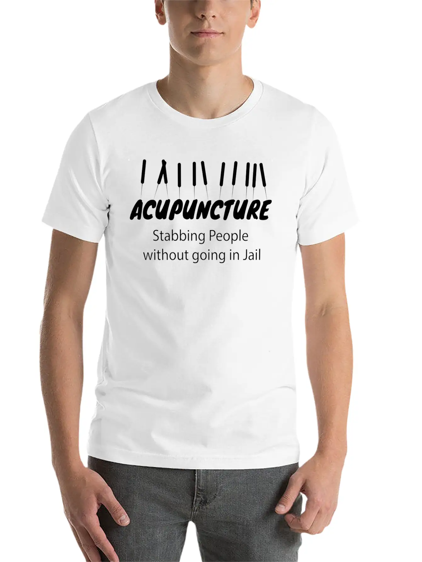 Acupuncture Needle Traditional Chinese Medicine Essential Cotton Tee For Daily Outfits – Unisex Style