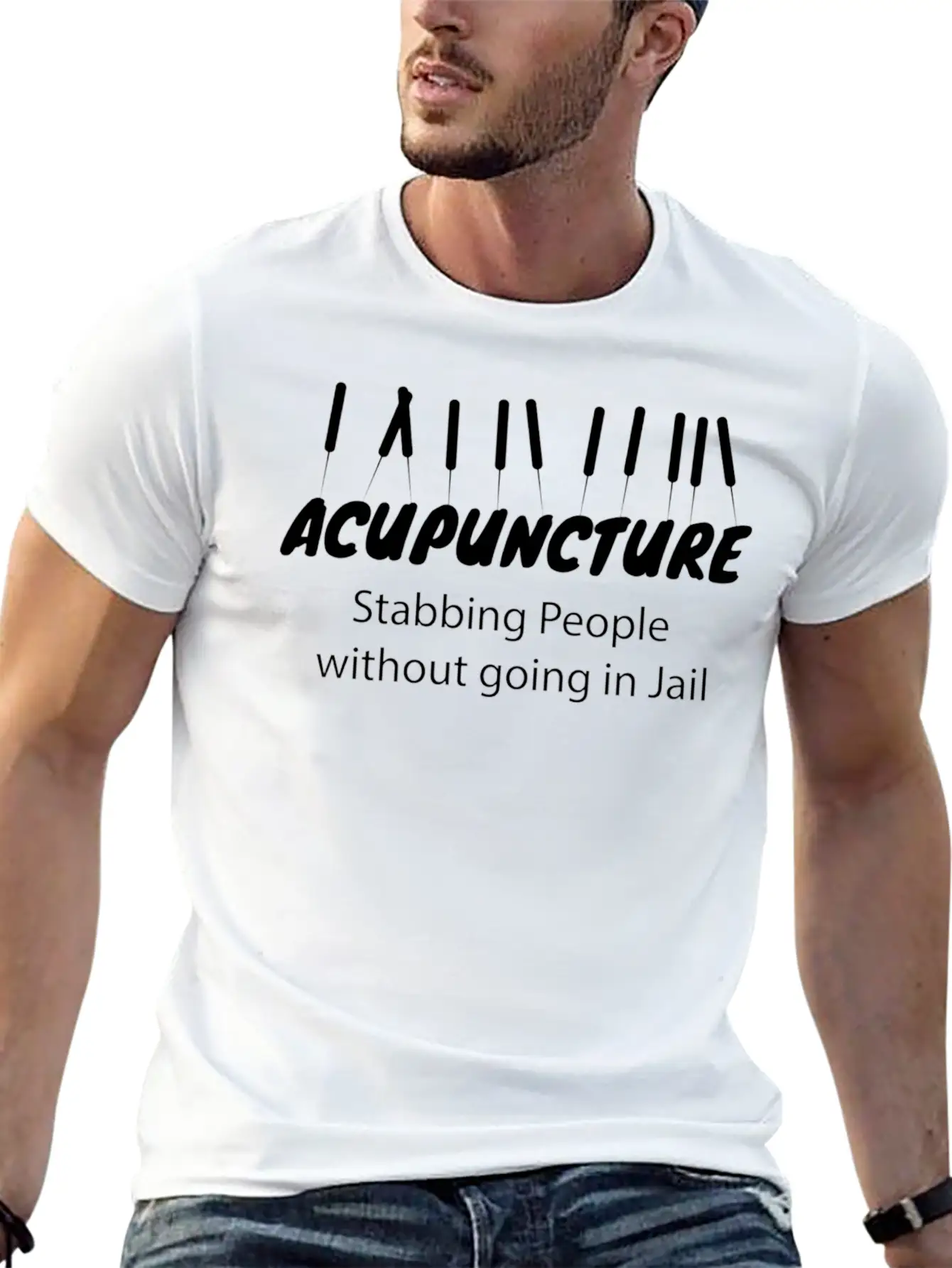 Acupuncture Needle Traditional Chinese Medicine Essential Cotton Tee For Daily Outfits – Unisex Style