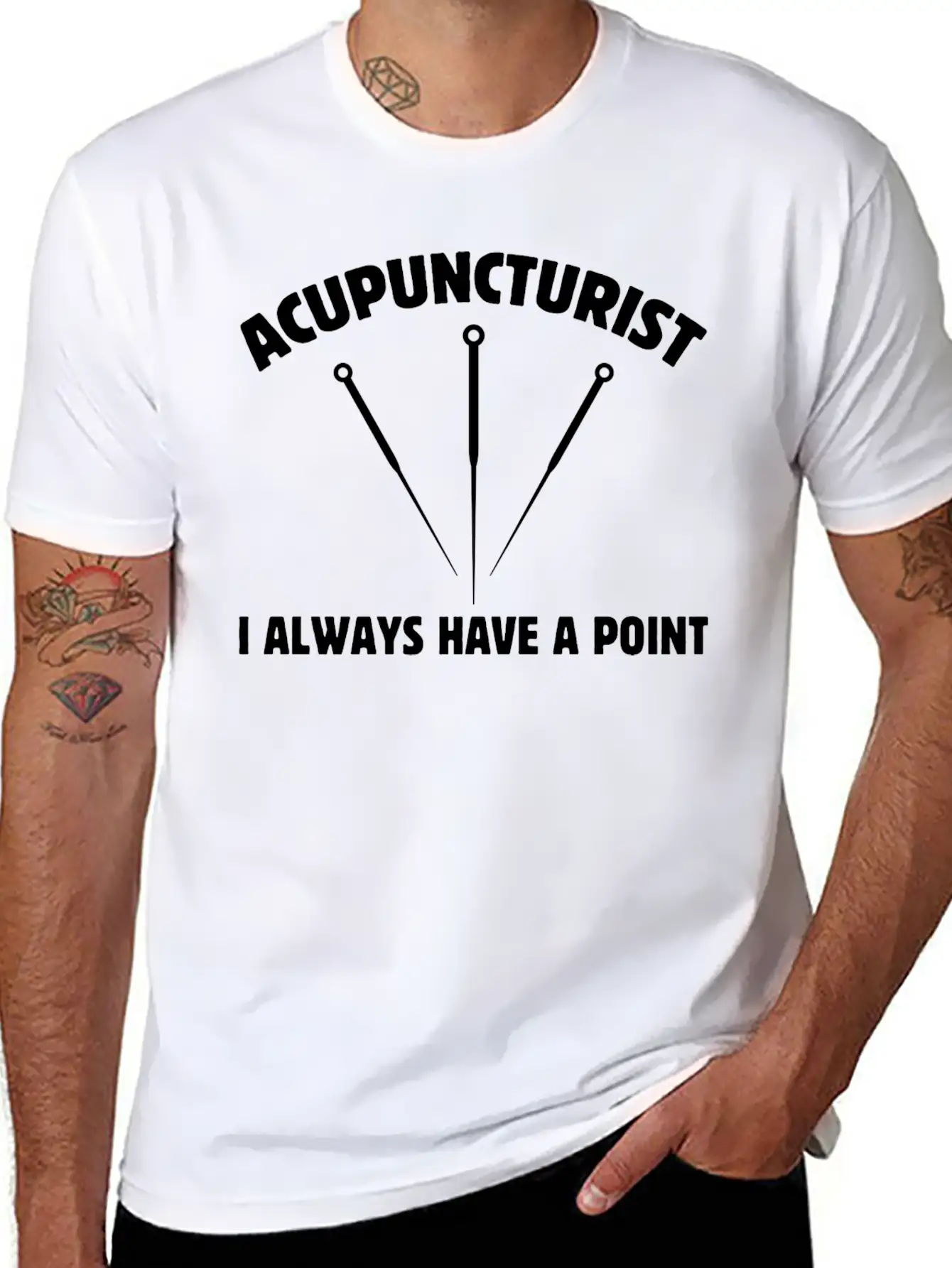 Acupuncturist I Always Have A Point Medicine Needl Lightweight Cotton T-Shirt – Daily Comfort Graphic Shirt