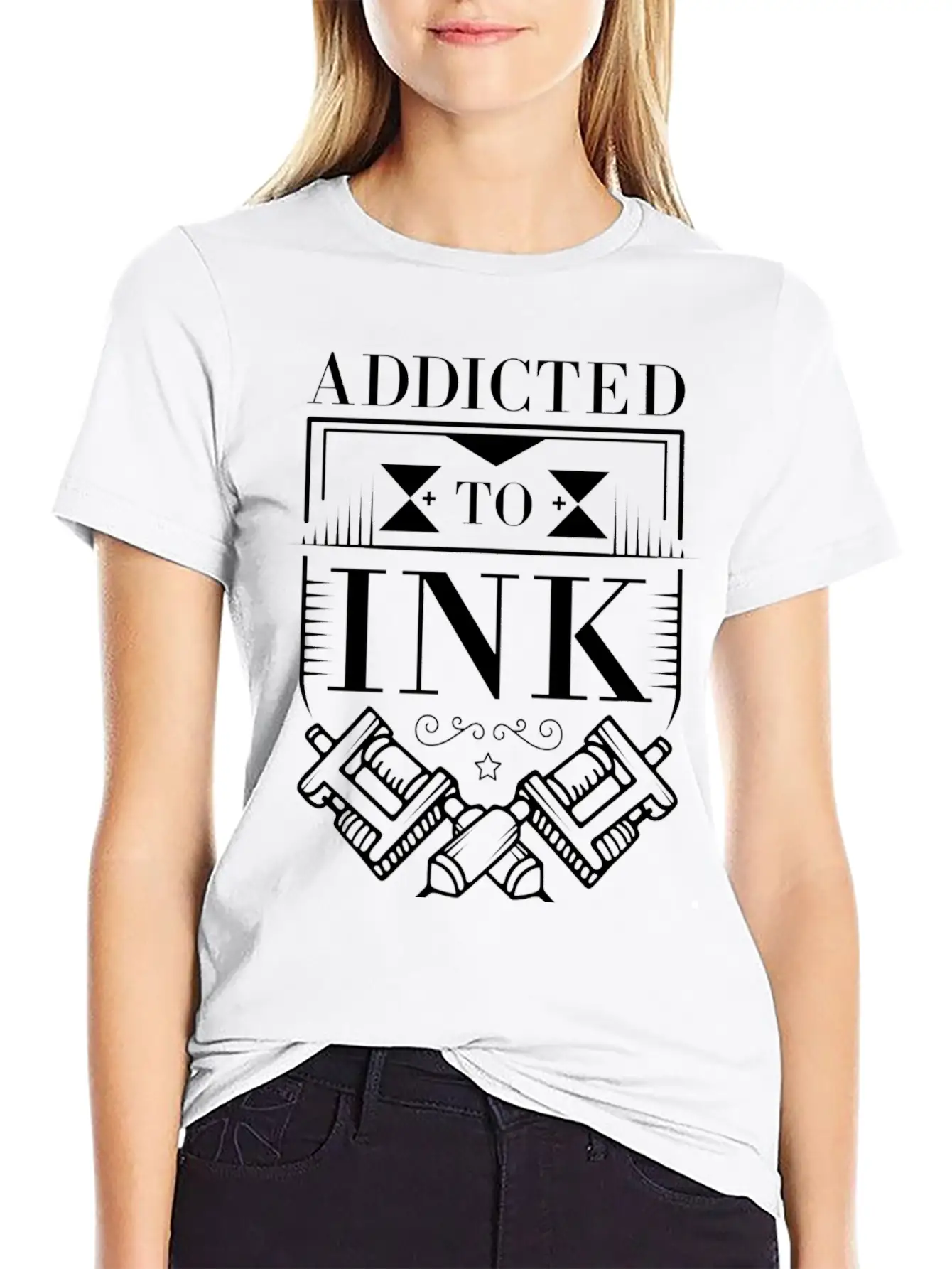 Addicted To Ink Tattoo Lover Inked Artist Stylish Everyday T-Shirt – Unisex Basic Cotton Tee