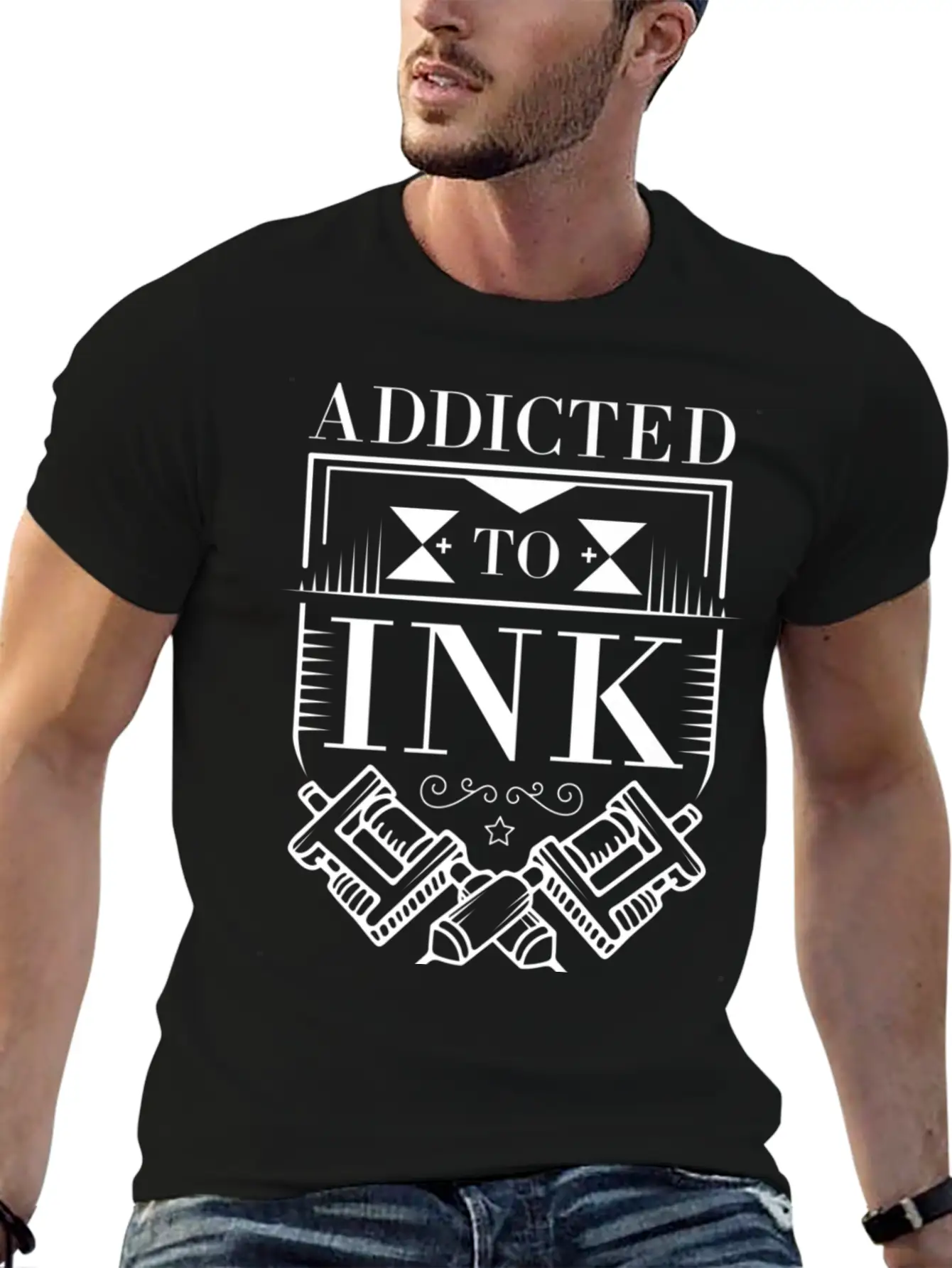 Addicted To Ink Tattoo Lover Inked Artist Stylish Everyday T-Shirt – Unisex Basic Cotton Tee