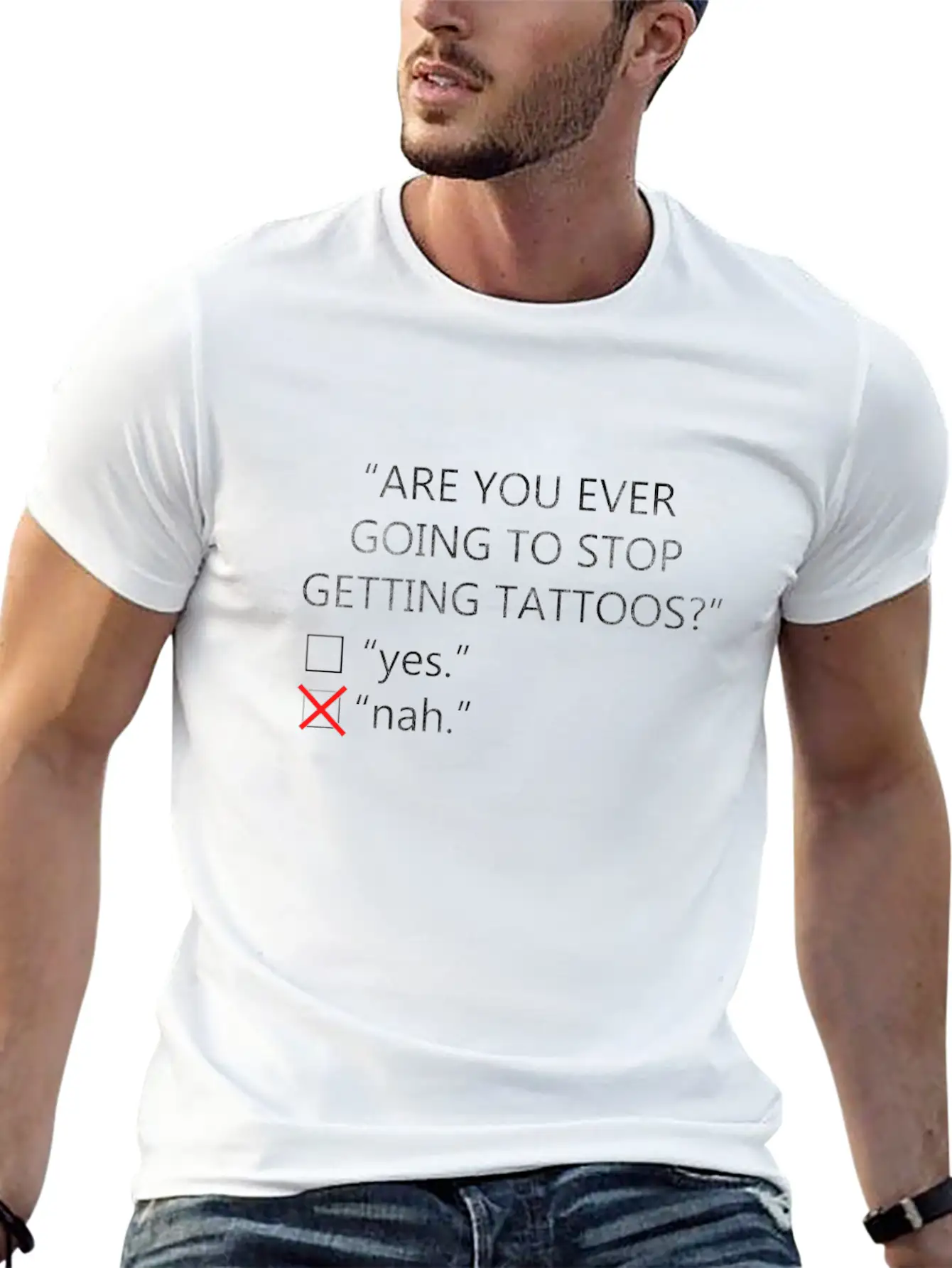 Addicted To Tattoos | Tattoo Artist Gift Relaxed Everyday Tee – Lightweight And Durable Cotton