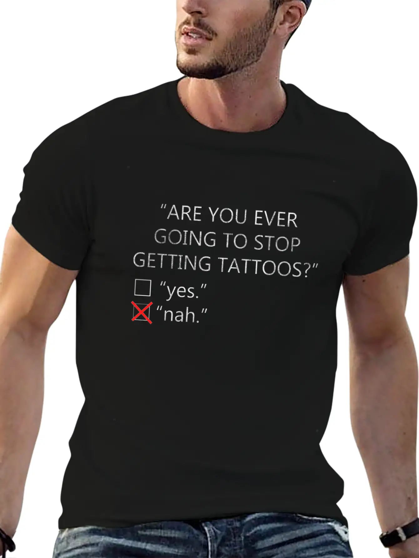 Addicted To Tattoos | Tattoo Artist Gift Relaxed Everyday Tee – Lightweight And Durable Cotton