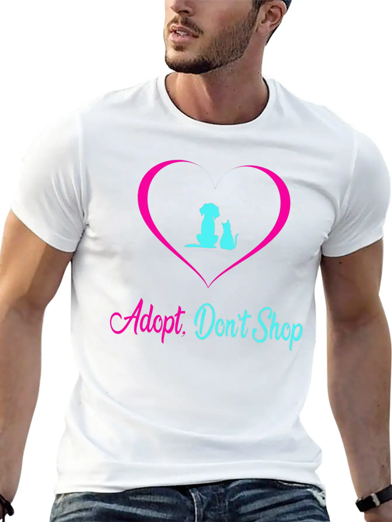 Adopt Dont Shop Dog And Cat Pet Rescues Modern Fit Casual T-Shirt – Clean And Versatile Design